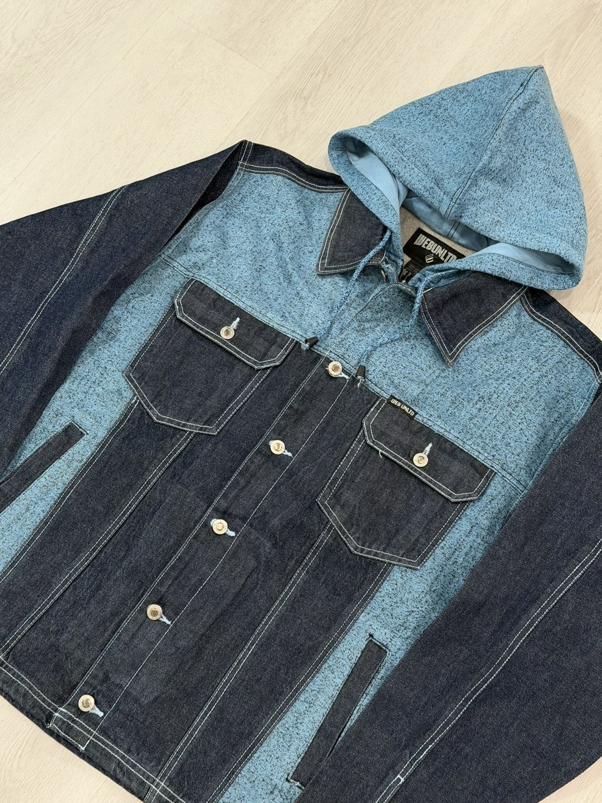 Vintage Vintage 2000s WEBUNLTD Denim/Sweat Switching Jacket XL Y2K Size US XL / EU 56 / 4 - 8 Thumbnail