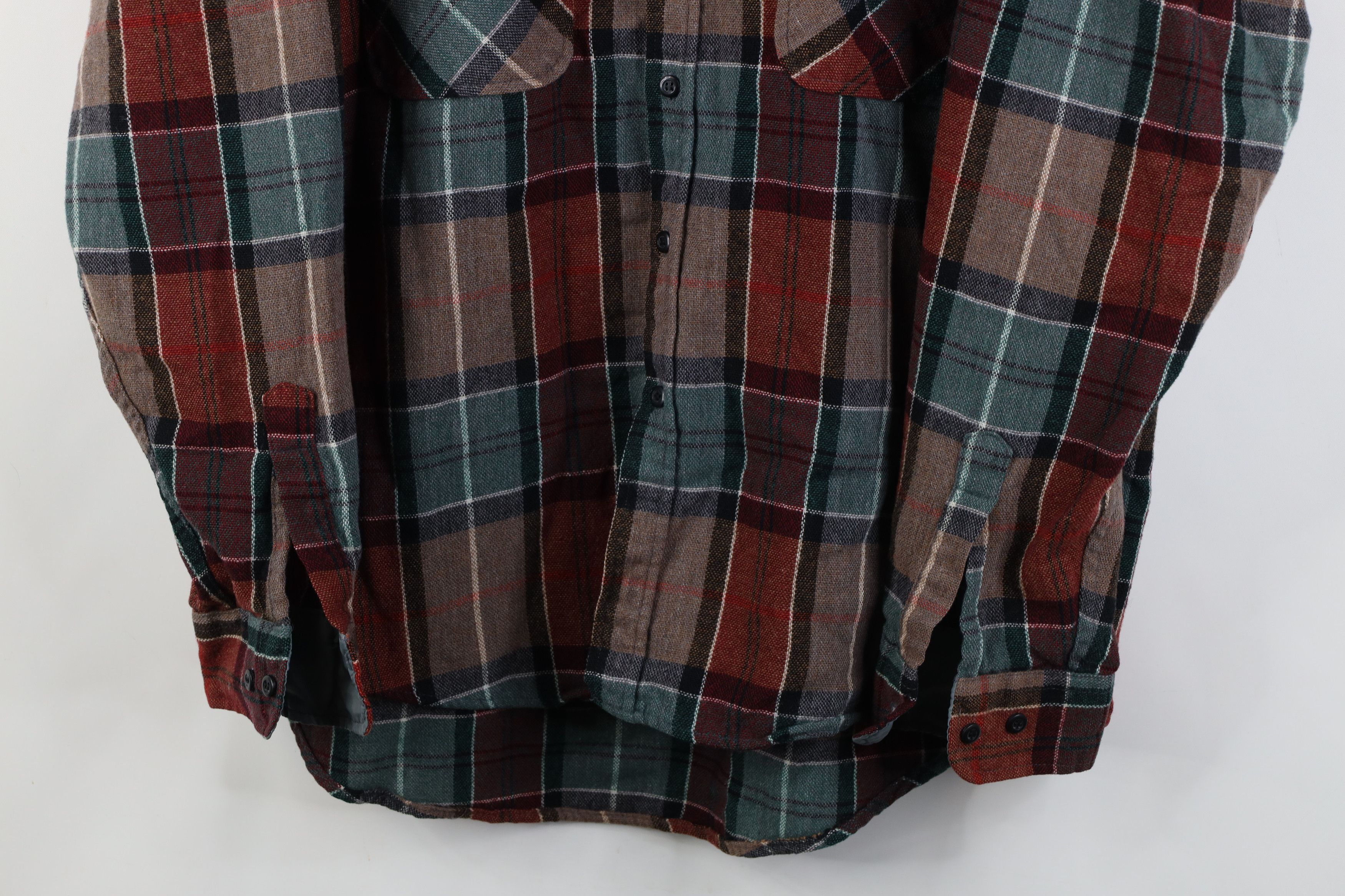 Vintage Vintage 70s 80s Streetwear Knit Collared Button Shirt Plaid Size US XL / EU 56 / 4 - 3 Thumbnail
