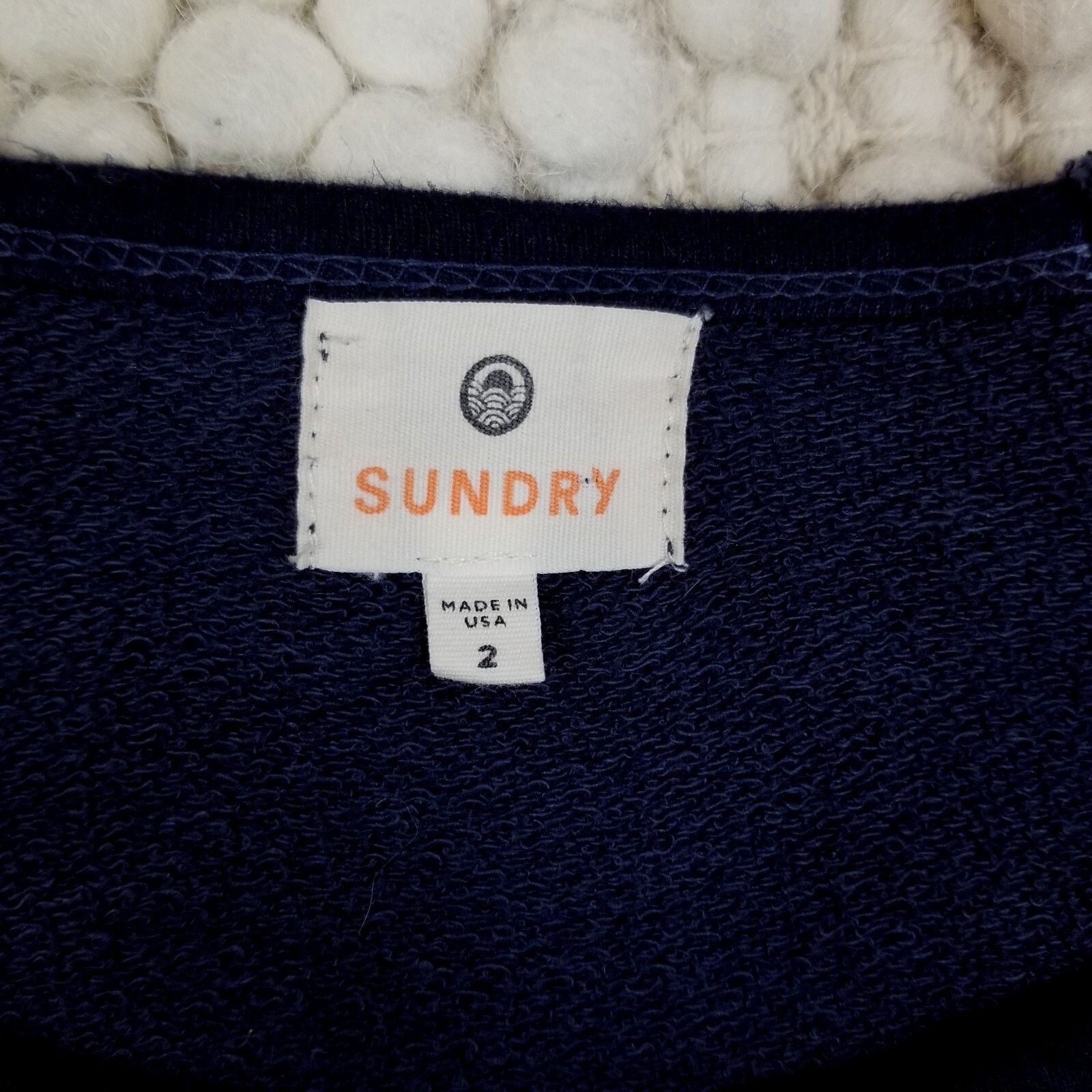 Sundry Sundry Heart Print Navy Blue Raglan Sweatshirt Sz 2 Size M / US 6-8 / IT 42-44 - 8 Thumbnail