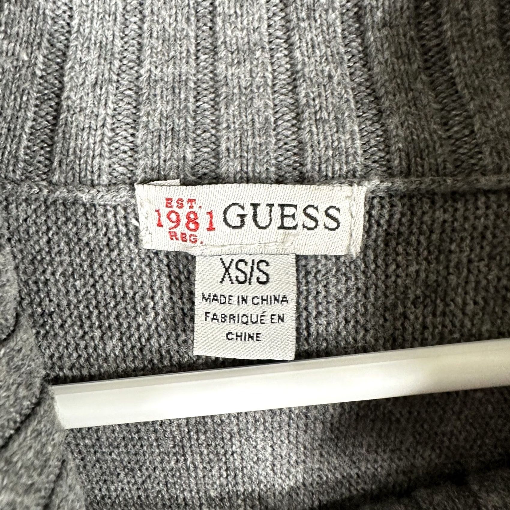 Guess Guess Cardigan Sweater Womens XS Gray Belted 3/4 Sleeve Turtle Neck Wrap EUC Size XS / US 0-2 / IT 36-38 - 3 Thumbnail