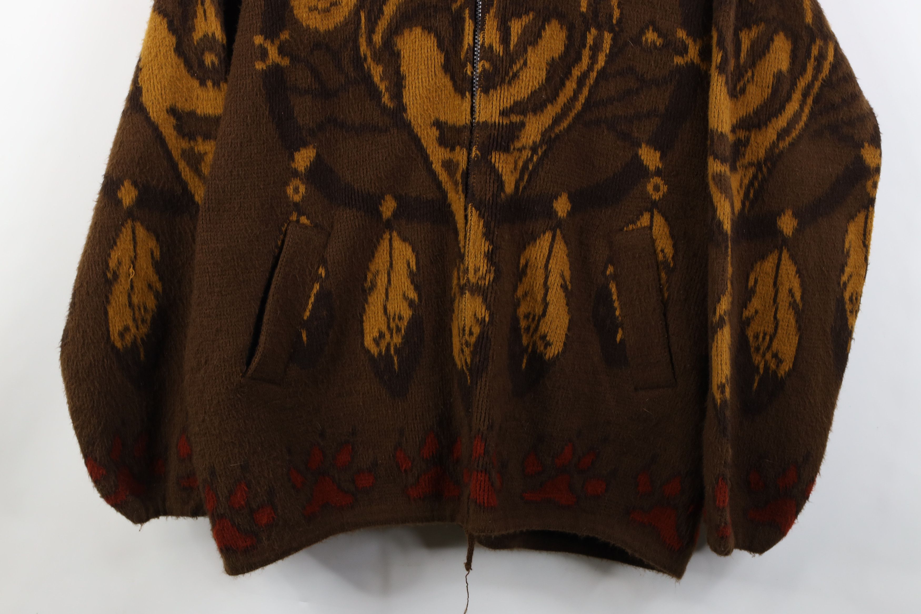 Vintage Vintage 90s Streetwear Feather All Over Print Hooded Jacket Size US XL / EU 56 / 4 - 3 Thumbnail