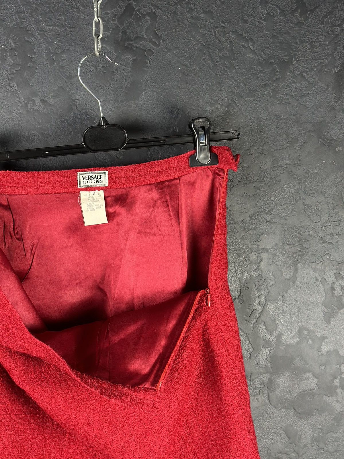 Versace × Vintage Archive!! VERSACE Classic V2 80s Red Skirt Jacket Suit Wool Size M / US 6-8 / IT 42-44 - 18 Thumbnail
