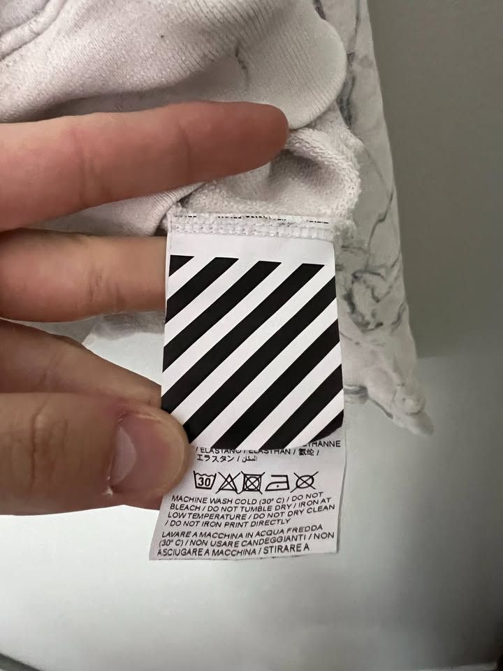Off-White RARE Off-White Marble Hoodie - Virgil Abloh Size US XS / EU 42 / 0 - 6 Thumbnail