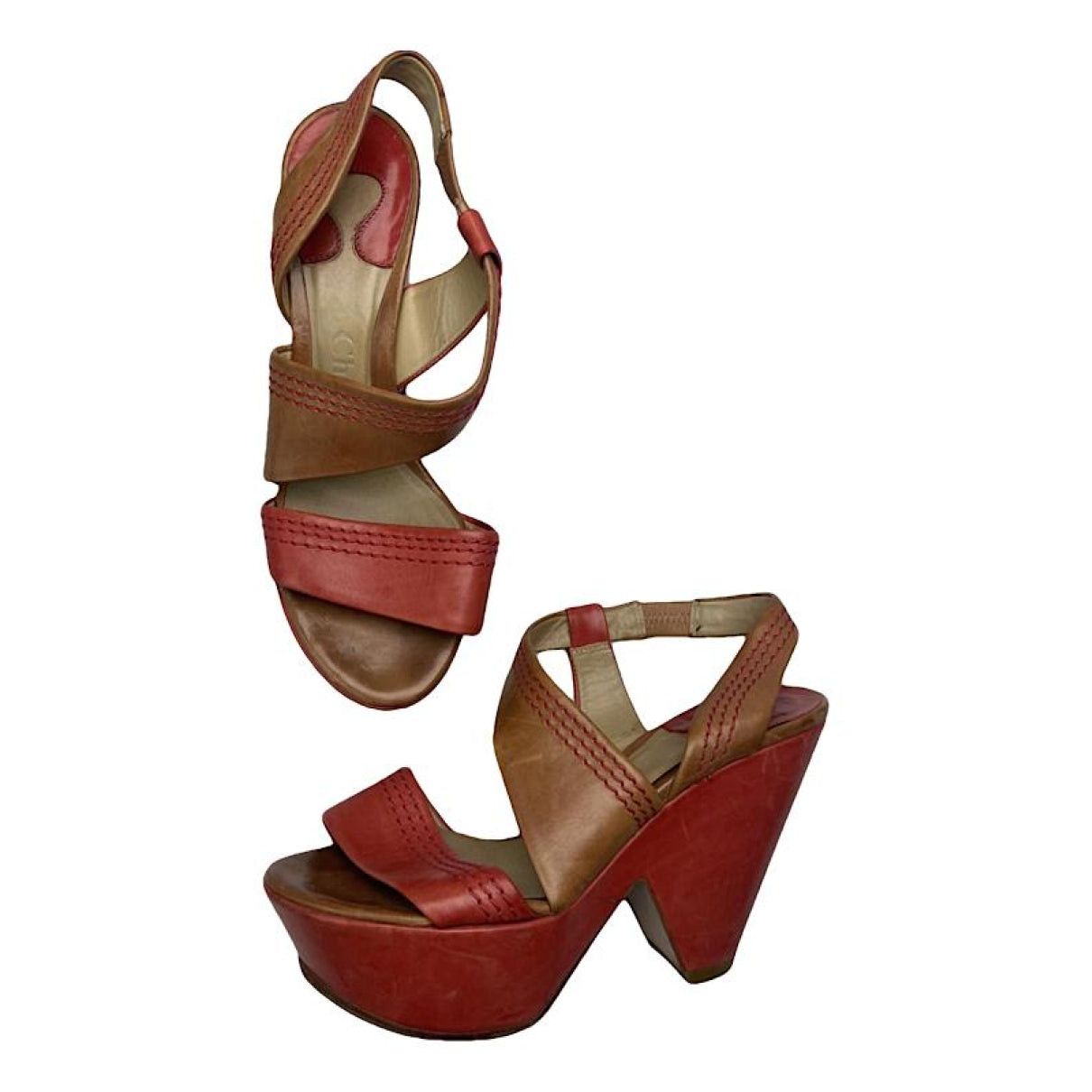 Chloe Chloé Orange Leather Heel Size US 4 / IT 34 - 1 Thumbnail