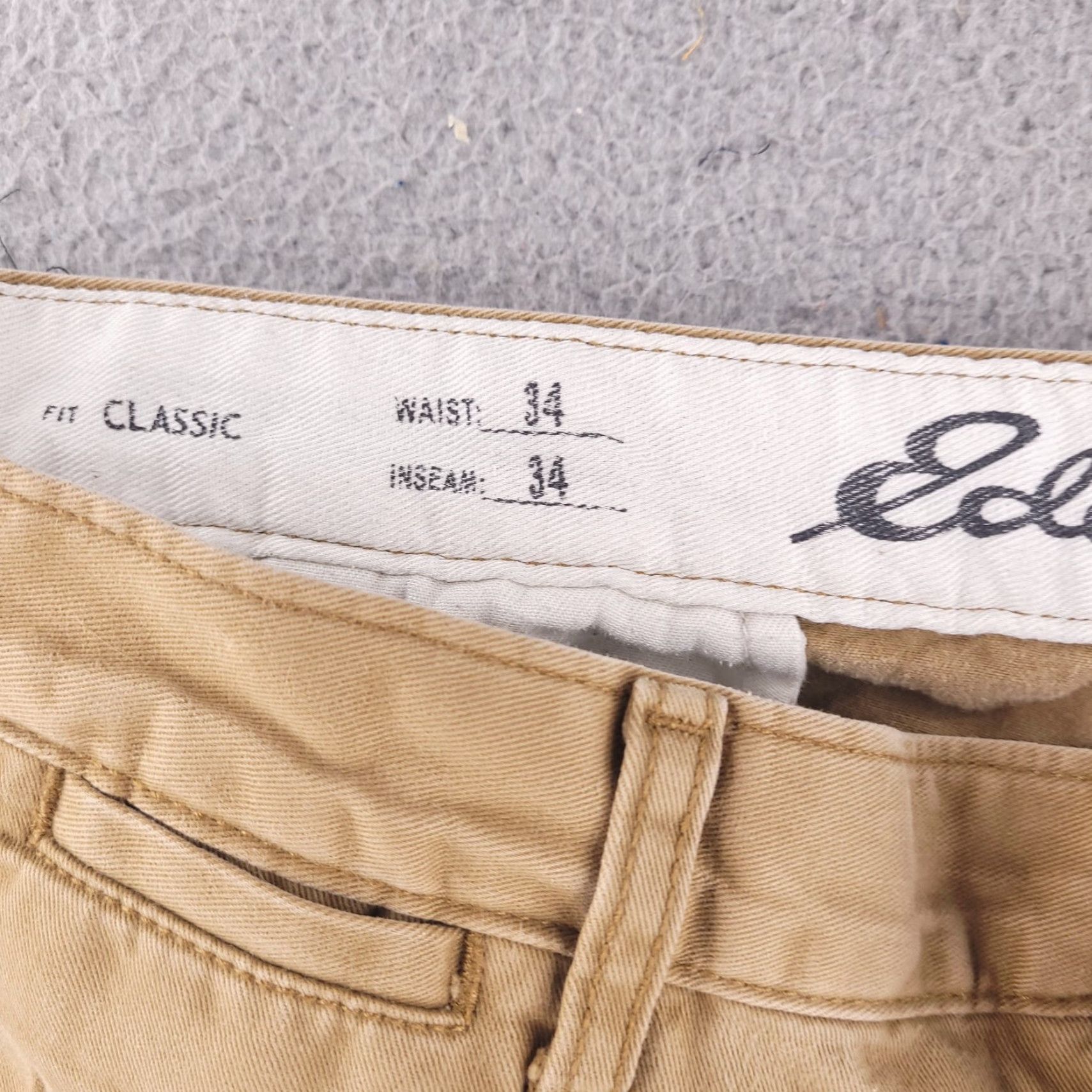 Eddie Bauer Eddie Bauer Pants Mens 33x32 Beige Chino Straight Flat Front Regular Washed Vintage? No Size US 33 - 3 Thumbnail