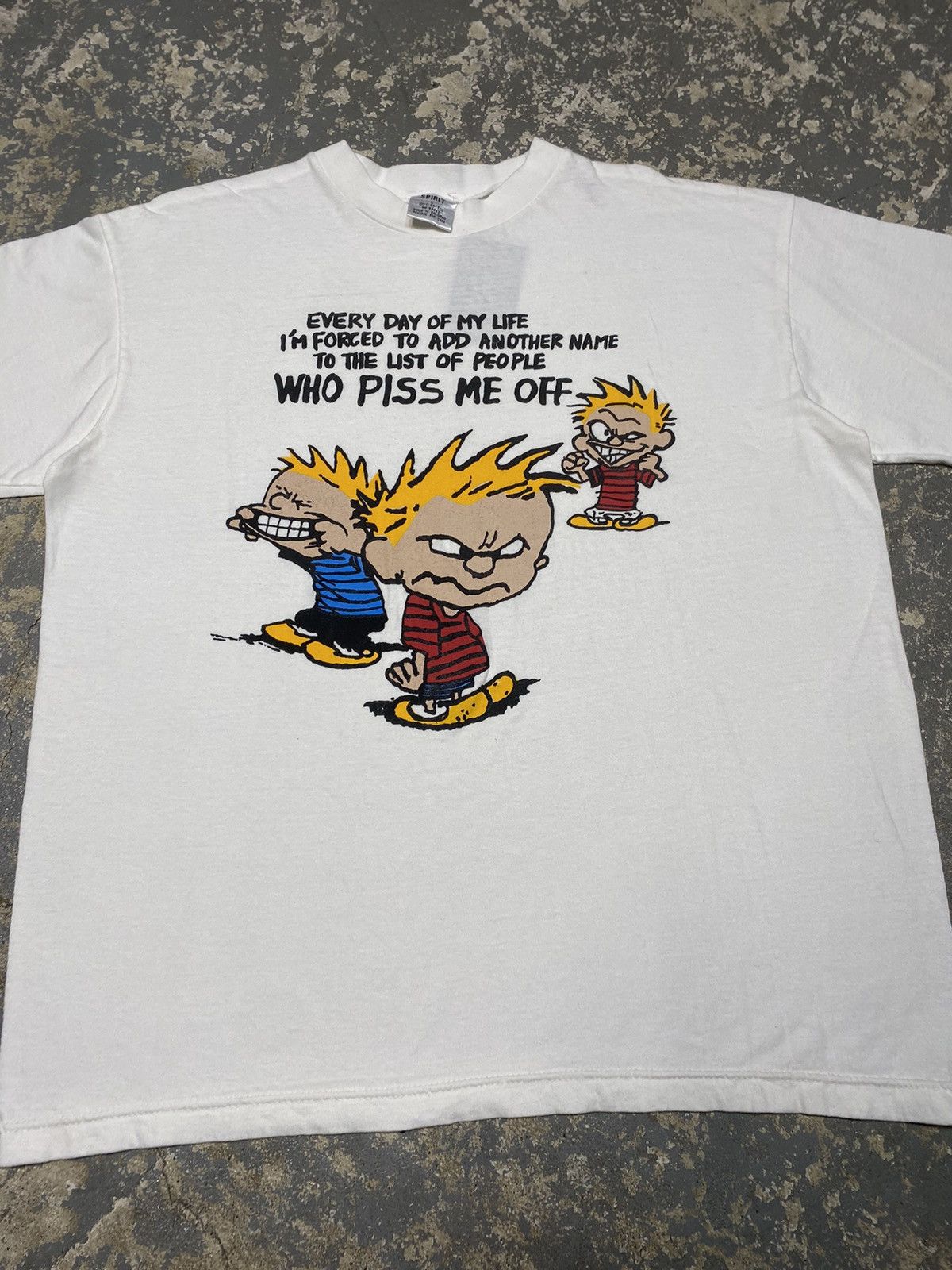 Japanese Brand × Vintage Vintage Calvin And Hobbes People Who Piss Me Off 90s Tshirt Size US L / EU 52-54 / 3 - 6 Thumbnail
