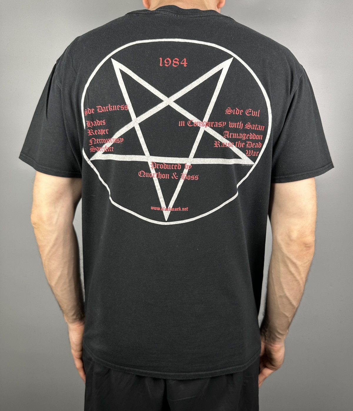 Band Tees Bathory Pentagram Goat Metal T Shirt Tee Rock Vintage 90s Size US L / EU 52-54 / 3 - 5 Thumbnail