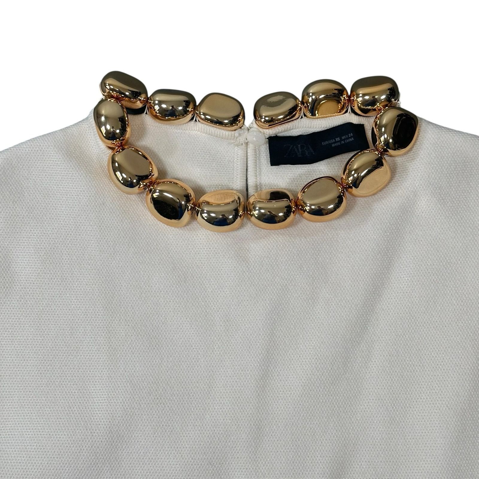 Zara Zara Women's Knit Beaded Neck Jumper Top Size XS Size XS / US 0-2 / IT 36-38 - 7 Thumbnail