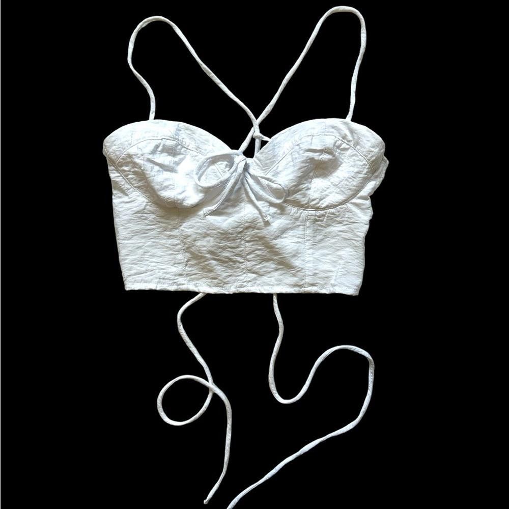 Divided Cute Sexy Trendy Divided White cami drawstring tie down core Size S / US 4 / IT 40 - 1 Thumbnail