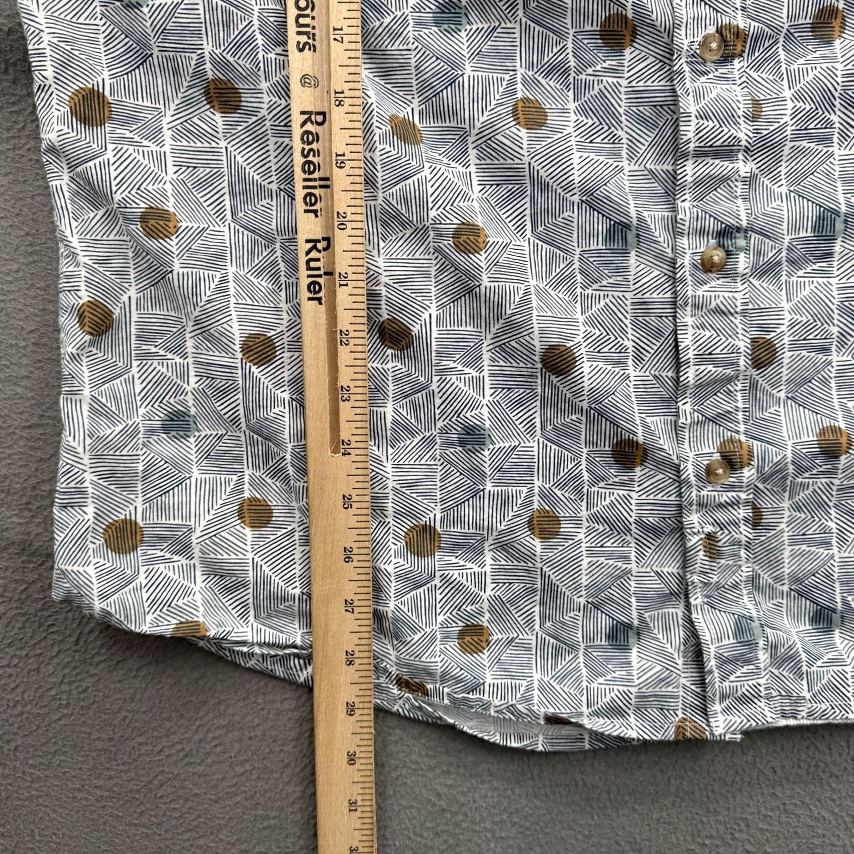 Vintage Bridge & Burn Shirt Mens 2XL Geometric Organic Cotton Short Sleeve Button Up Size US XXL / EU 58 / 5 - 5 Thumbnail