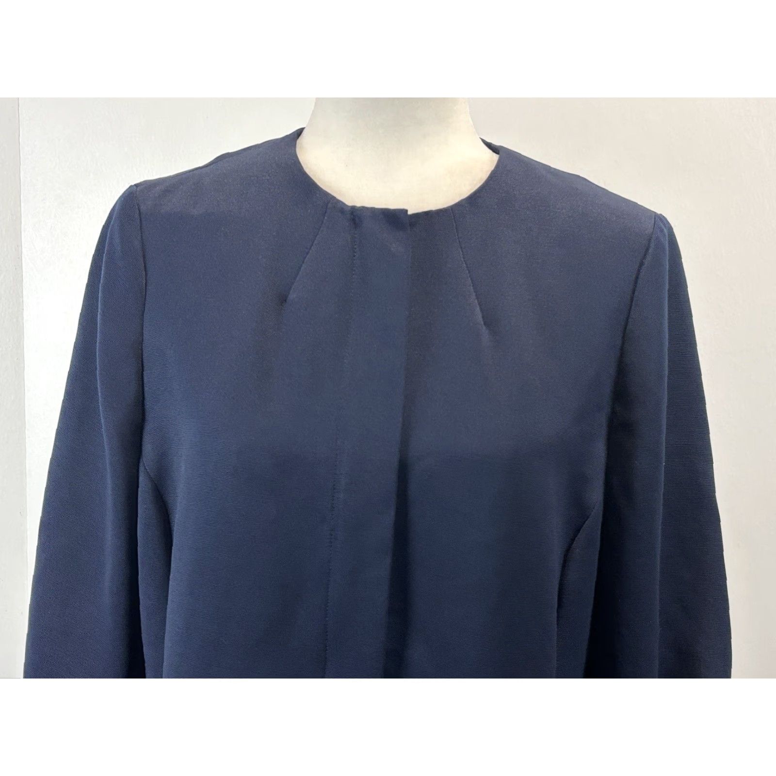 Vintage Chico's Faille Topper Jacket Sz 1 US Medium Navy 3/4 Sleeve Full Zip Womens Jacket Size M / US 6-8 / IT 42-44 - 5 Thumbnail