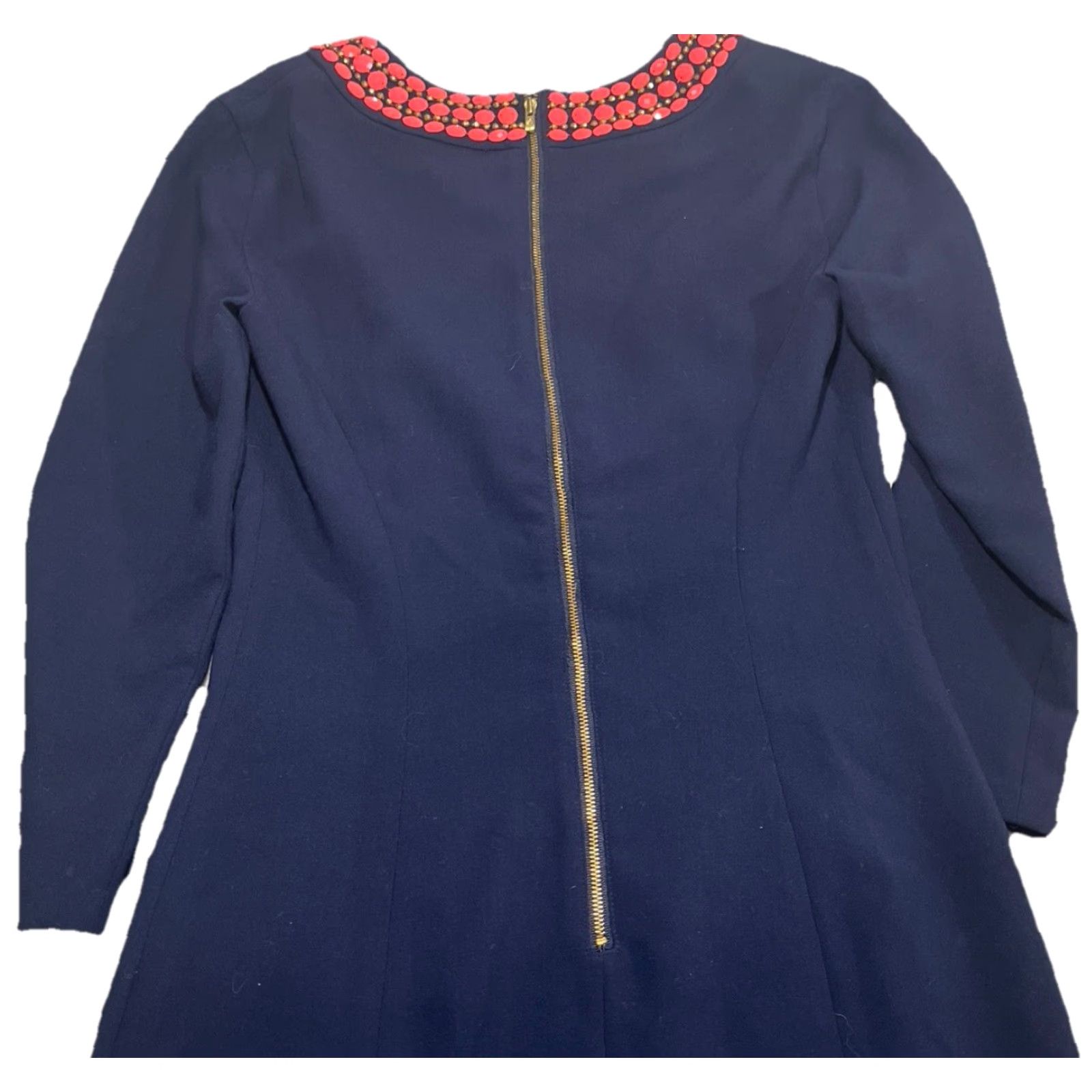 Lilly Pulitzer Lilly Pulitzer Navy Bennett Beaded Shift Dress 0 Womens Midi Beaded Multicolor 3/4 Sleeve Viscose Polyester Spandex Size XS / US 0-2 / IT 36-38 - 6 Thumbnail