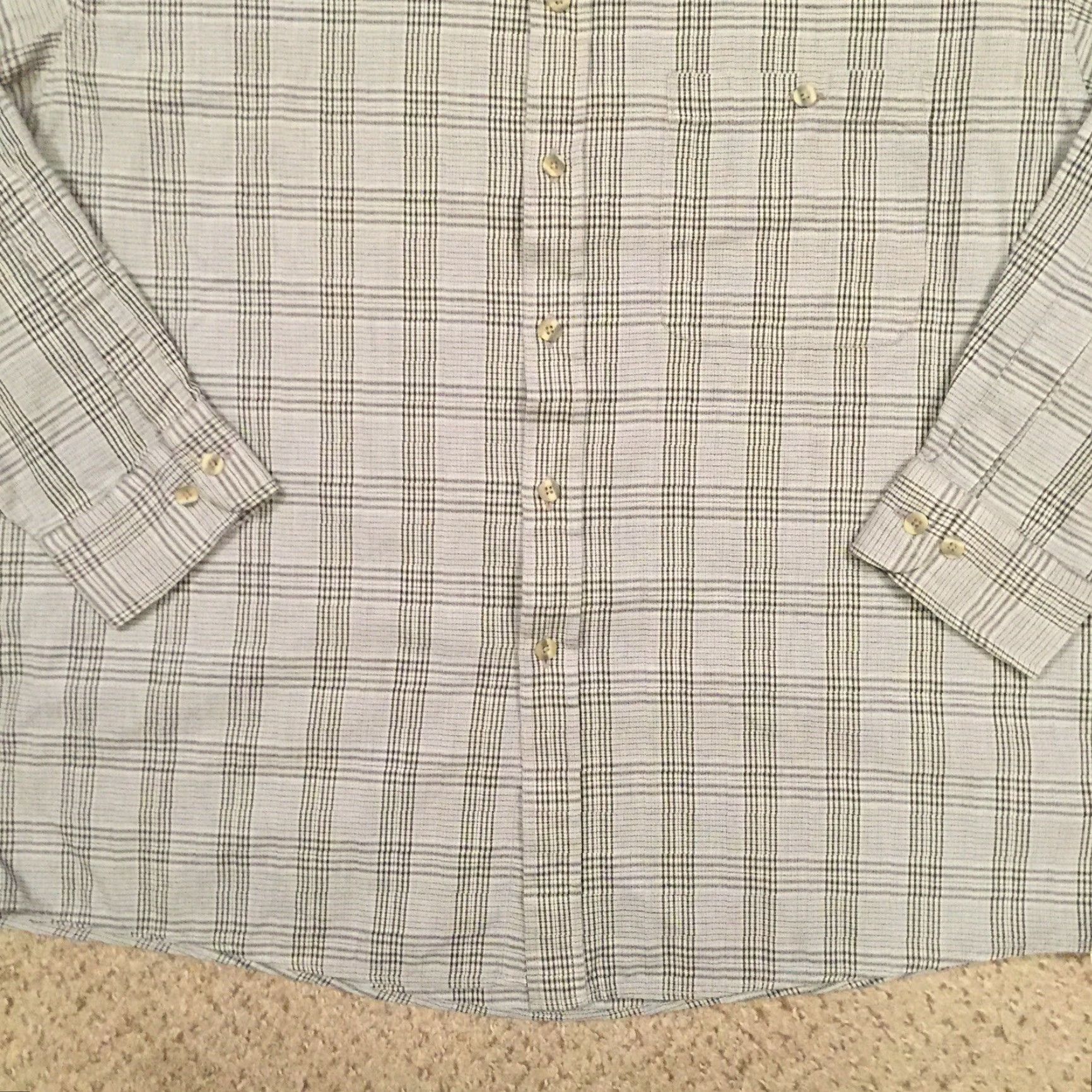 Arrow Arrow Shirt Mens 17 Gray Plaid Long Sleeve Button Up Size US XL / EU 56 / 4 - 4 Thumbnail