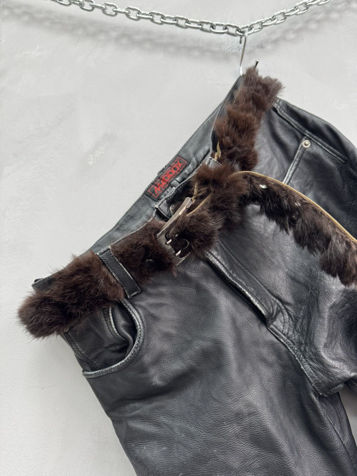 Le Grande Bleu (L.G.B.) Rare Fur fuzzy y2k Legrandebleu style leather belt rare Size ONE SIZE - 4 Thumbnail