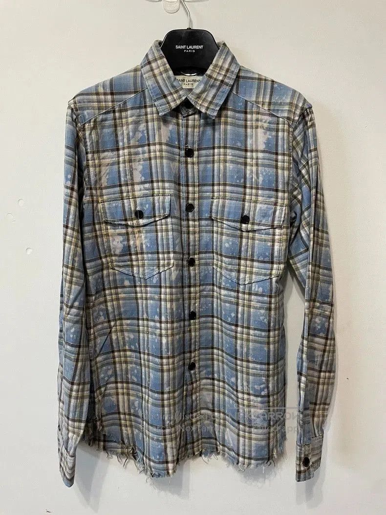 Saint Laurent SLP Plaid Cotton Shirt.