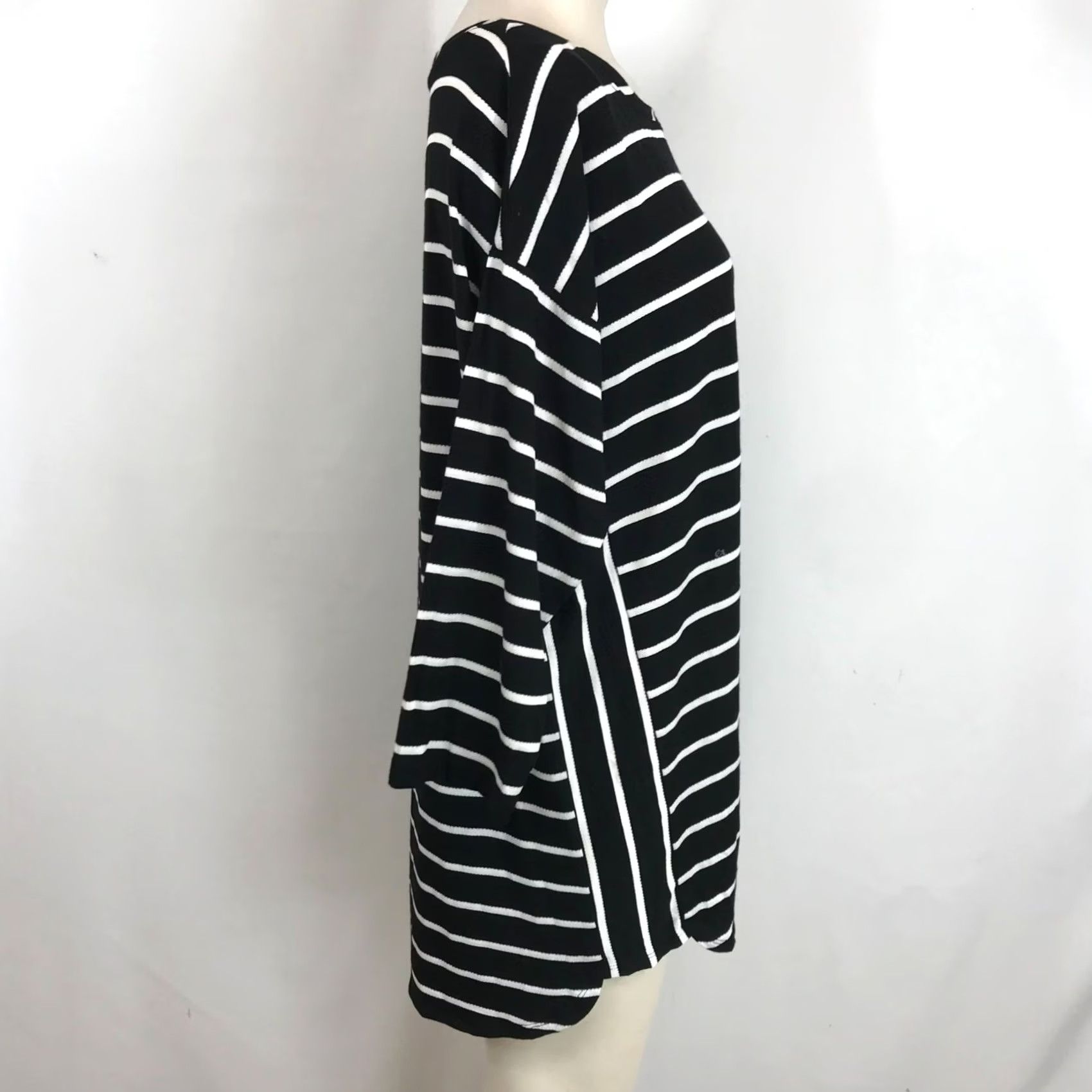 Vintage CHICO'S WOMEN'S BLACK WHITE STRIPE 3/4 SLEEVE TUNIC TOP Size 2 Size XS / US 0-2 / IT 36-38 - 4 Thumbnail
