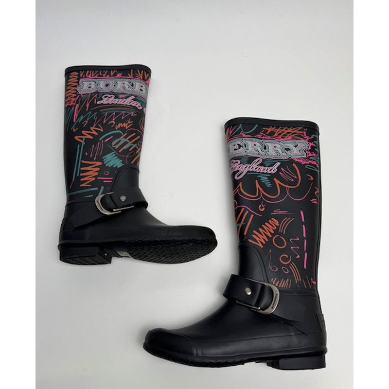 Burberry Burberry Black Doodle Graffiti Rubber Rain Boots Size 35 Size US 5 / IT 35 - 17 Thumbnail