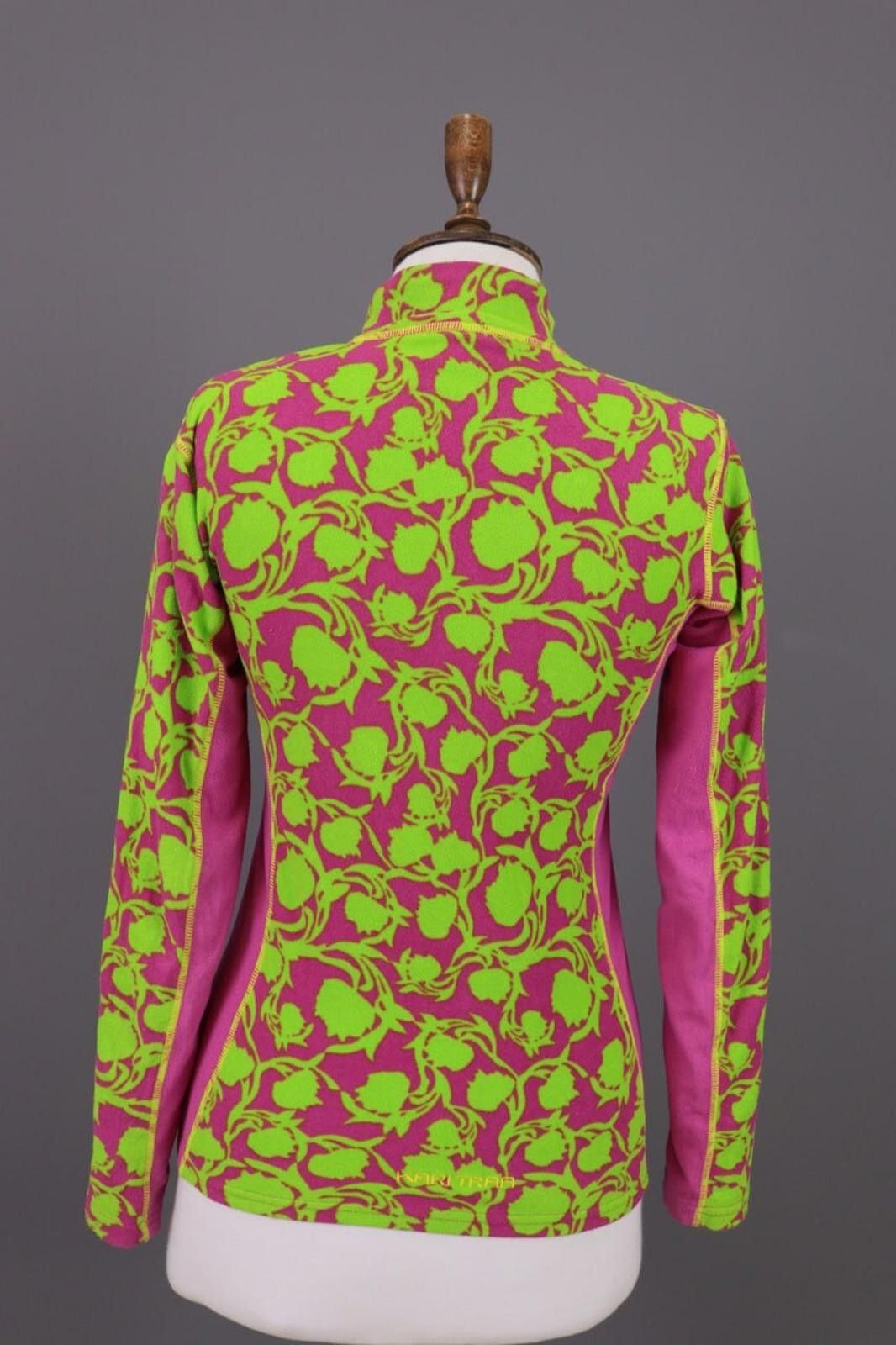 Designer Kari Traa Green Floral Full Zip Fleece Jacket Size S Size S / US 4 / IT 40 - 11 Thumbnail