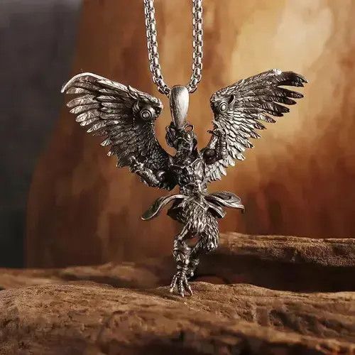 Jewelry x Vintage Bird Garuda Necklace in Silver, Men's
