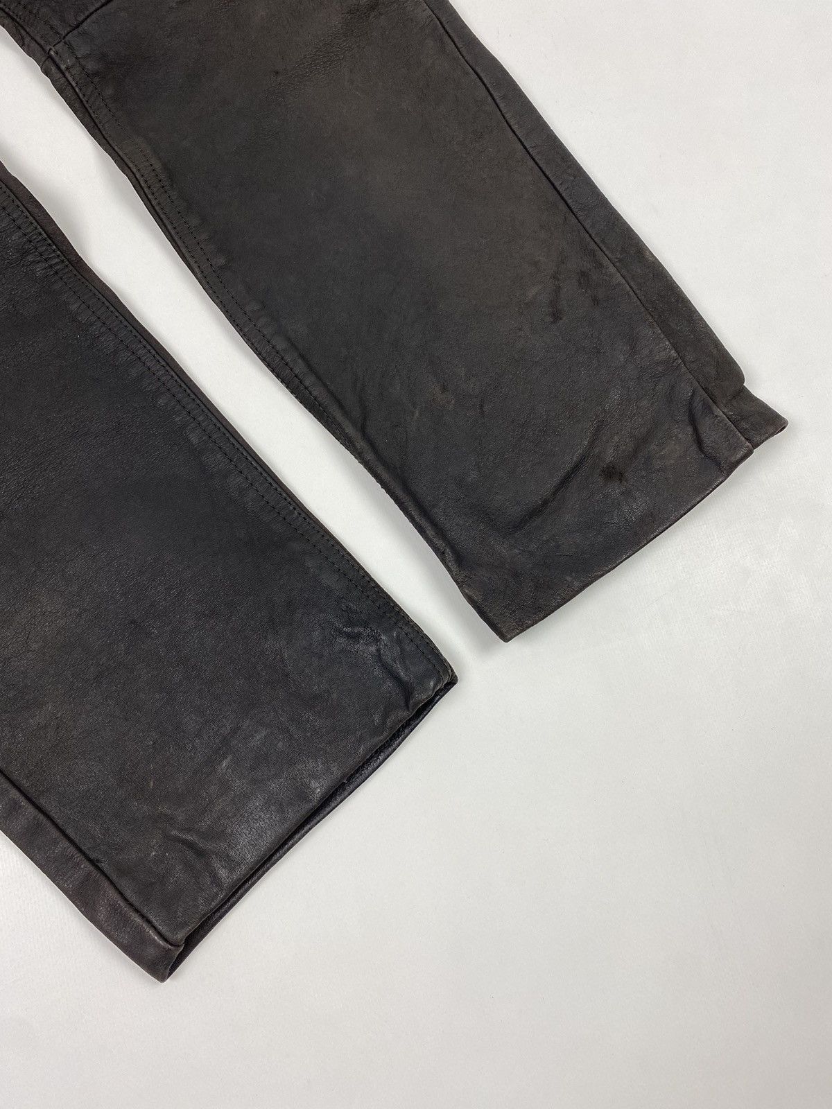 Leather 1990’s Vintage Distressed Brown Biker Leather Pants Size US 31 - 10 Thumbnail