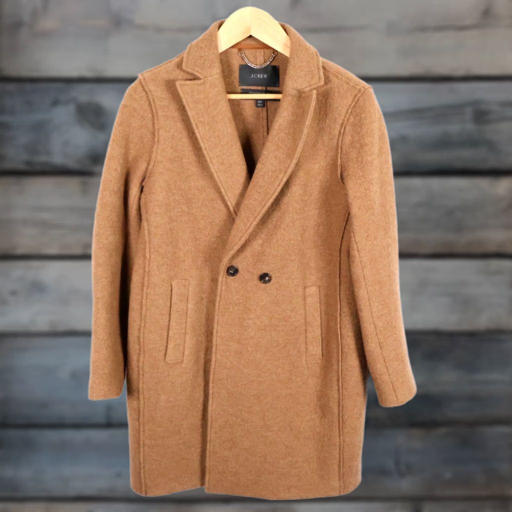 J.Crew J.CREW Daphne Coat Women's 10P Brown Boiled Wool Double Breasted Overcoat Size L / US 10 / IT 46 - 1 Thumbnail