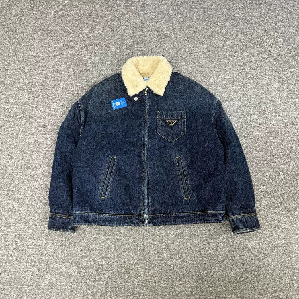 Prada Prada Triangle Logo Shearling Denim Jacket Size US S / EU 44-46 / 1 - 1 Thumbnail