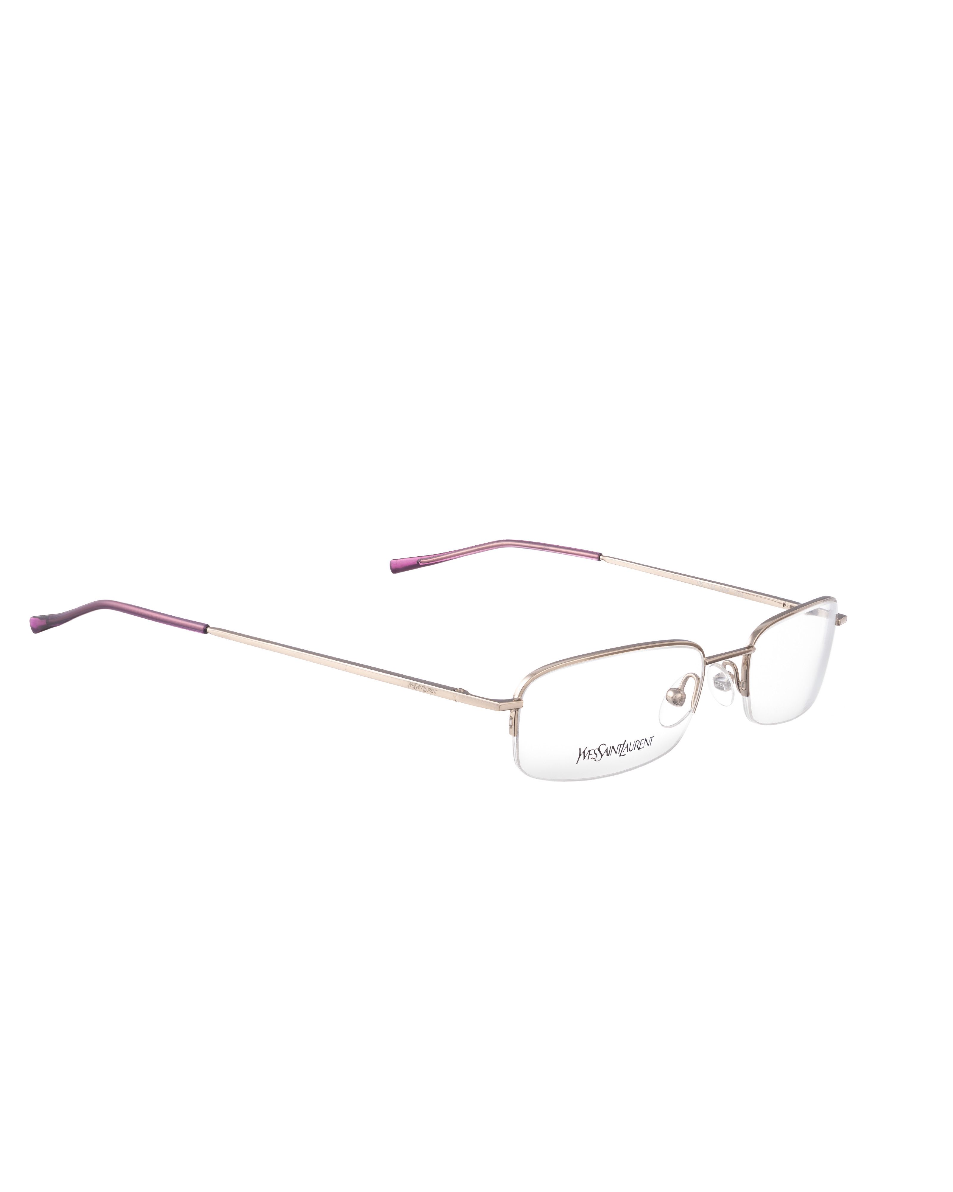 Yves Saint Laurent Yves Saint Laurent 00s Half Rim Glasses with Purple Temples Size ONE SIZE - 2 Thumbnail