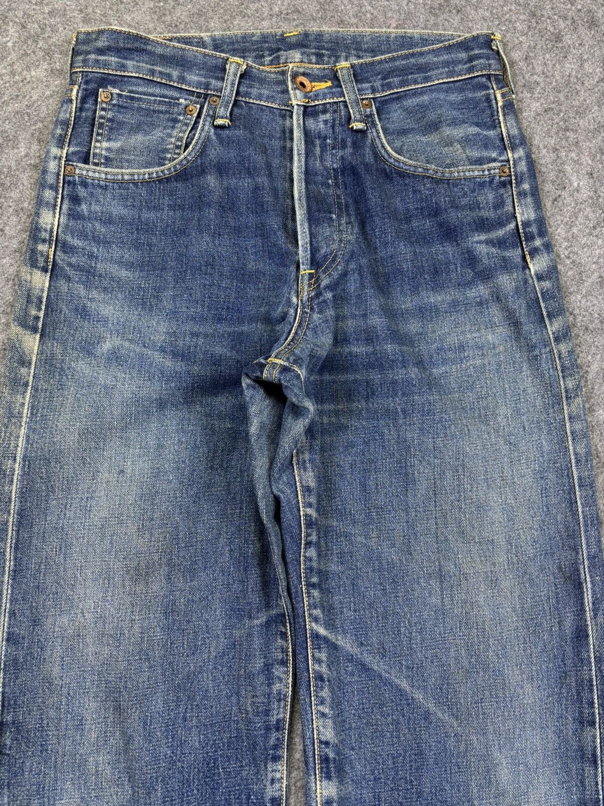 Edwin 💥Wide Selvedge💥Vtg Edwin 505 Wide Blue Wash Denim F964 Size US 28 / EU 44 - 3 Thumbnail