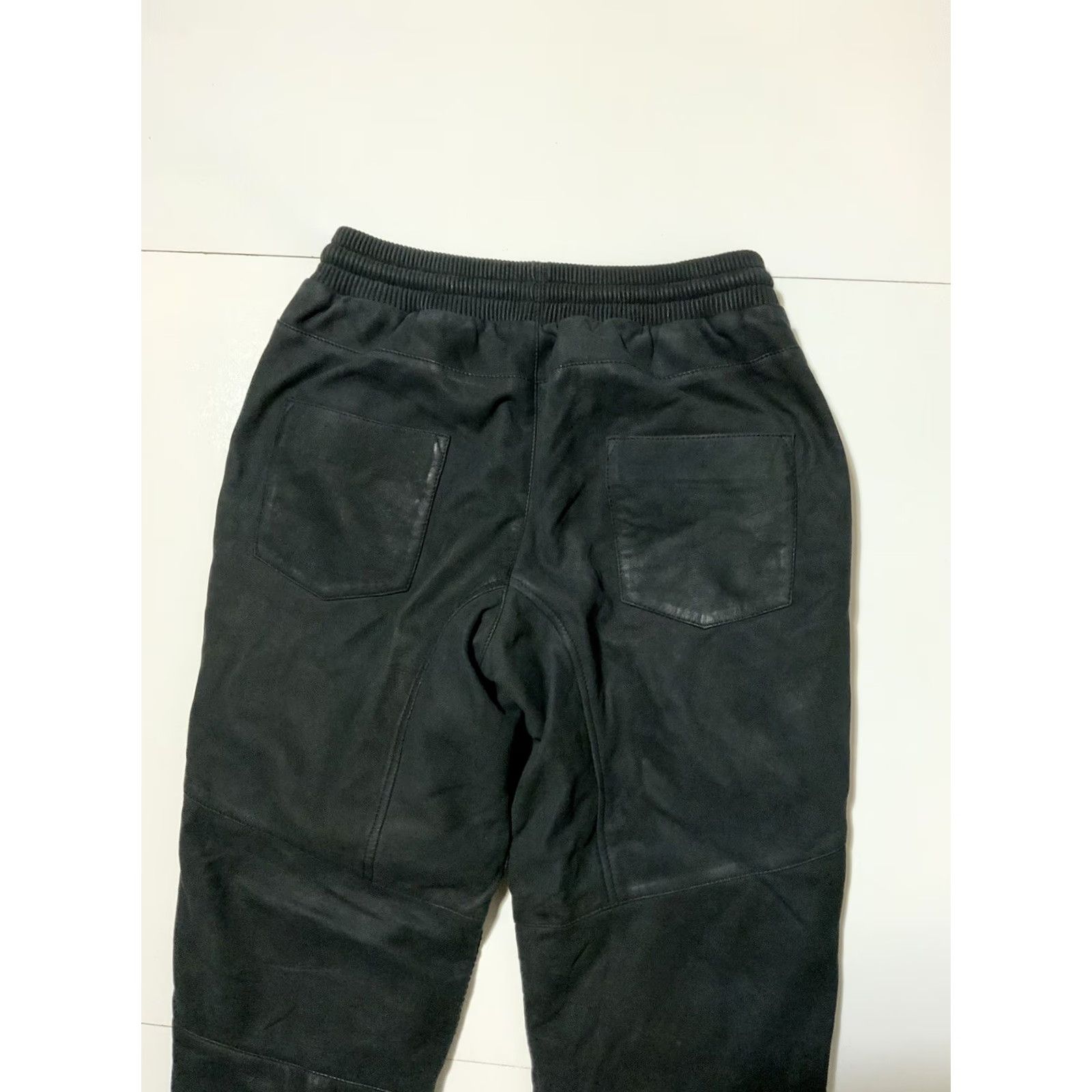 Vintage VINTAGE Autark Rough Concept Berlin Lamb Leather Biker Moto Canvas Drawstring Pants Sz.M Dark Charcoal Grey Men Regular M Inseam 33** Size US 31 - 7 Thumbnail
