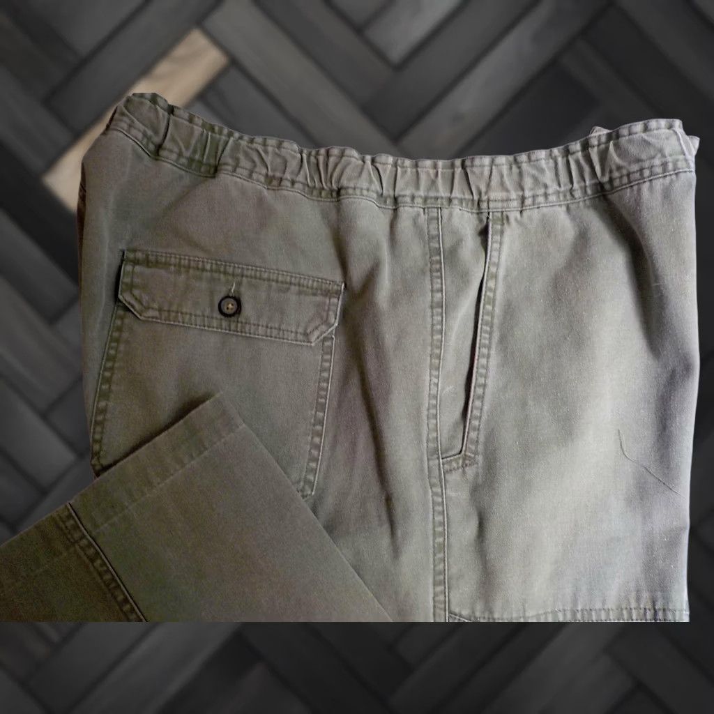 The Territory Ahead VINTAGE Territory Ahead Men's Elastic Waist/Drawstring Canvas Pants Green Cotton XL 36 Inseam 31 Cargo Pockets Size US 36 / EU 52 - 1 Thumbnail