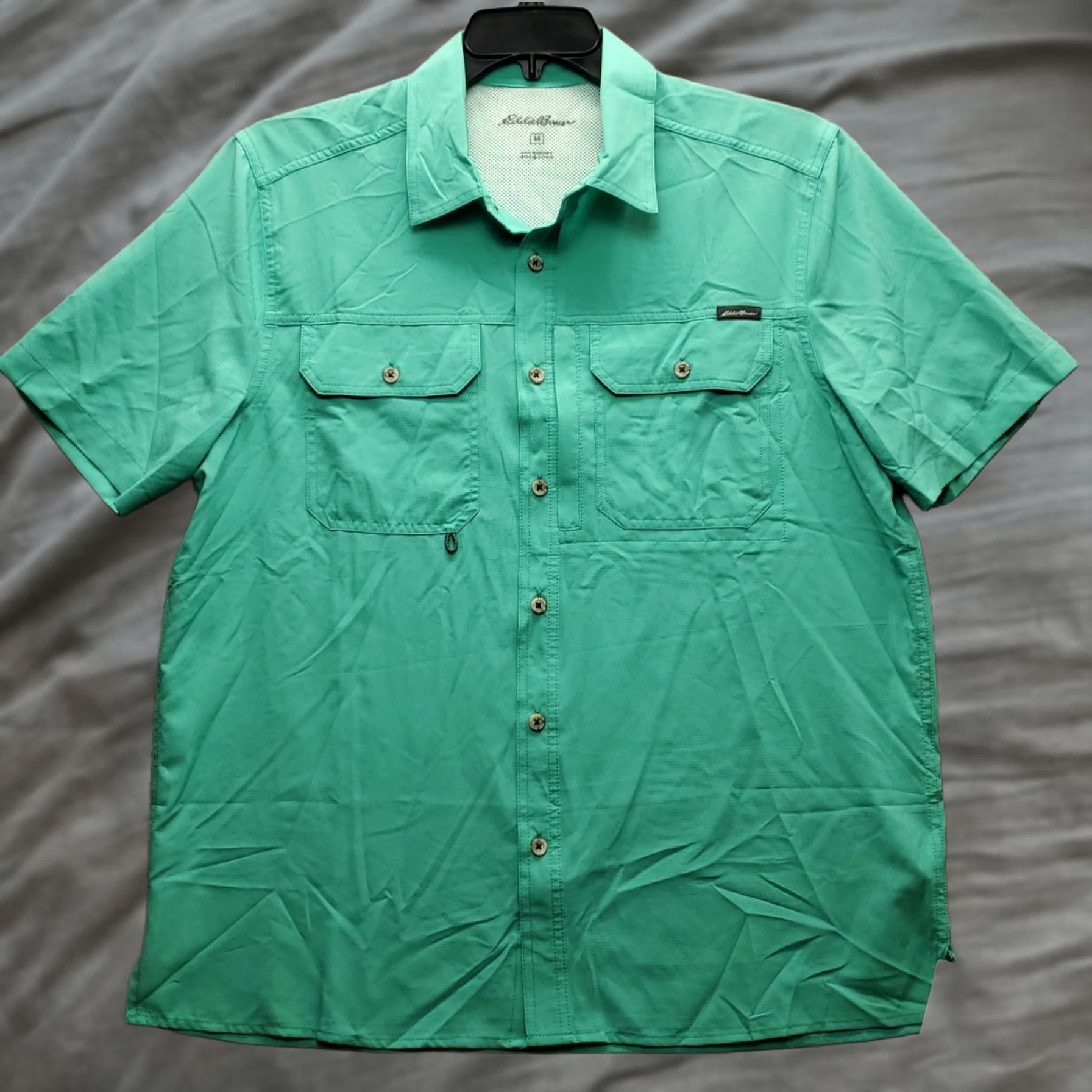 Eddie Bauer Eddie Bauer Mens Button-Up Shirt Vented Green Short Sleeve Fishing Wear Casual Travel 90s? Size US M / EU 48-50 / 2 - 1 Thumbnail