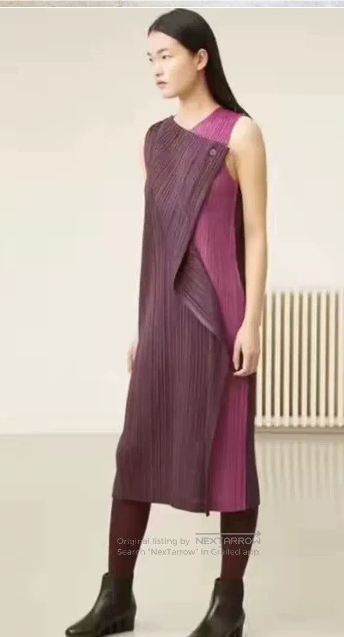 Issey Miyake Issey Miyake Seaweed Color Block Dress Size XXL / US 16-18 / IT 52-54 - 1 Thumbnail