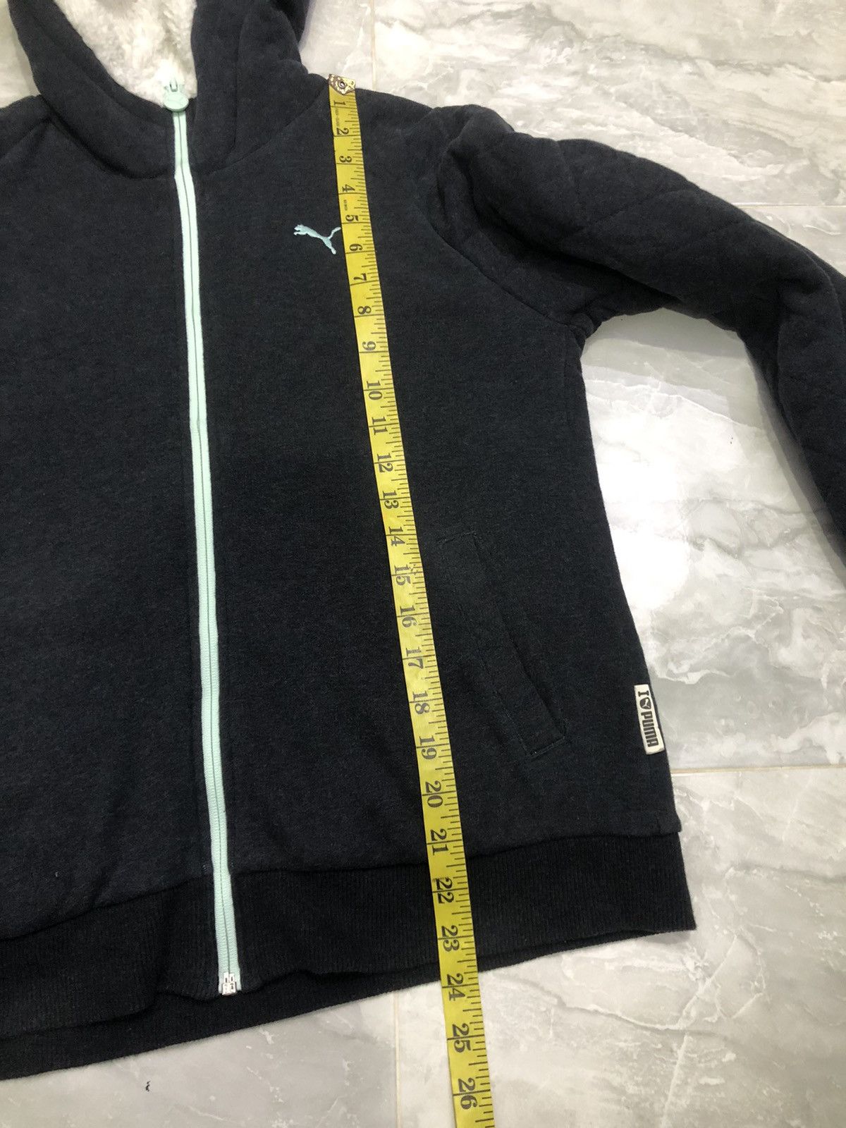 Puma Puma Women’s Sherpa Lined Black Charcoal Quilted Hoodie Size L / US 10 / IT 46 - 18 Thumbnail