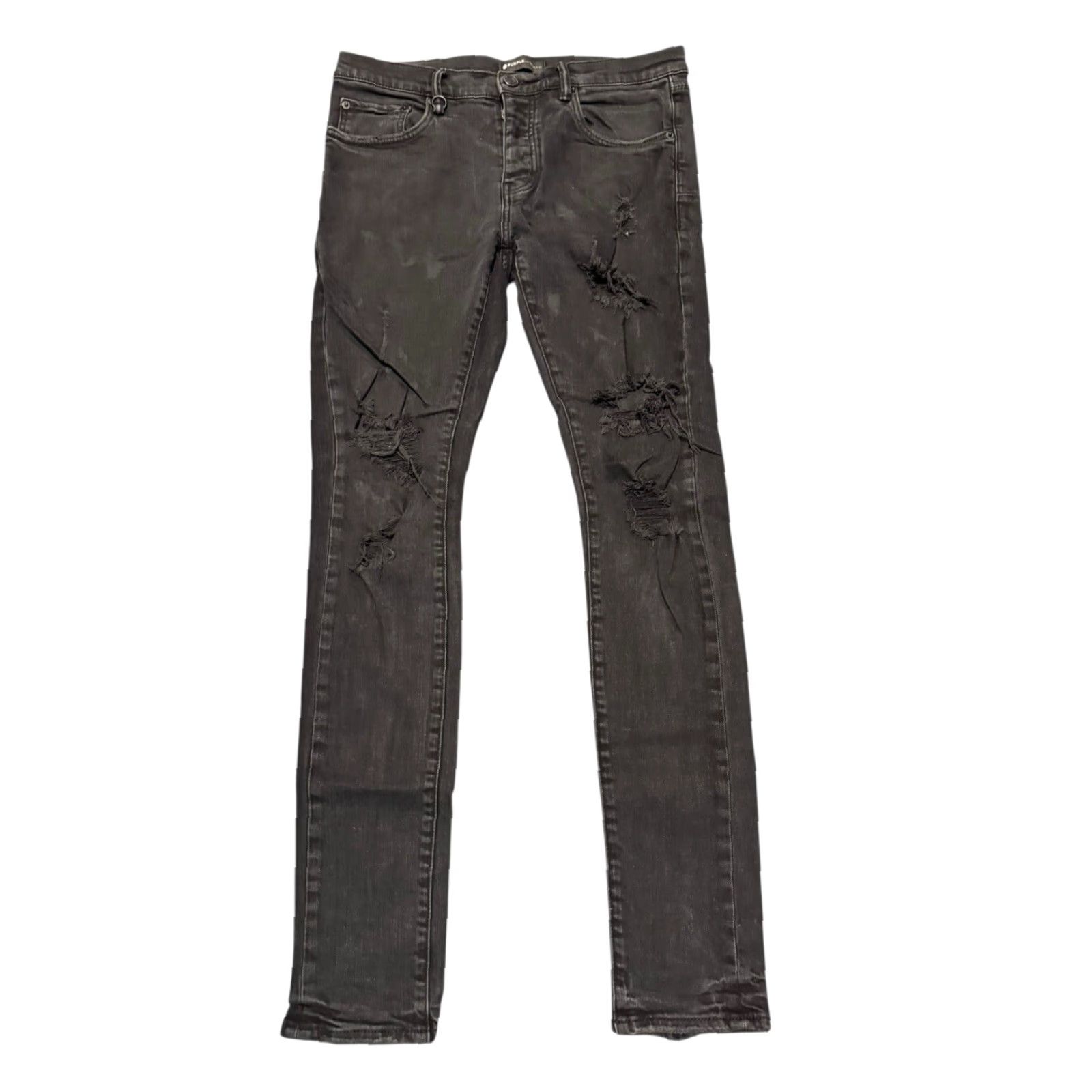 J Brand VINTAGE Purple Brand Jeans P001 BLR Mens 32/32 Denim Jeans Distressed Black Slim 5-Pocket Mens Size US 32 / EU 48 - 2 Thumbnail