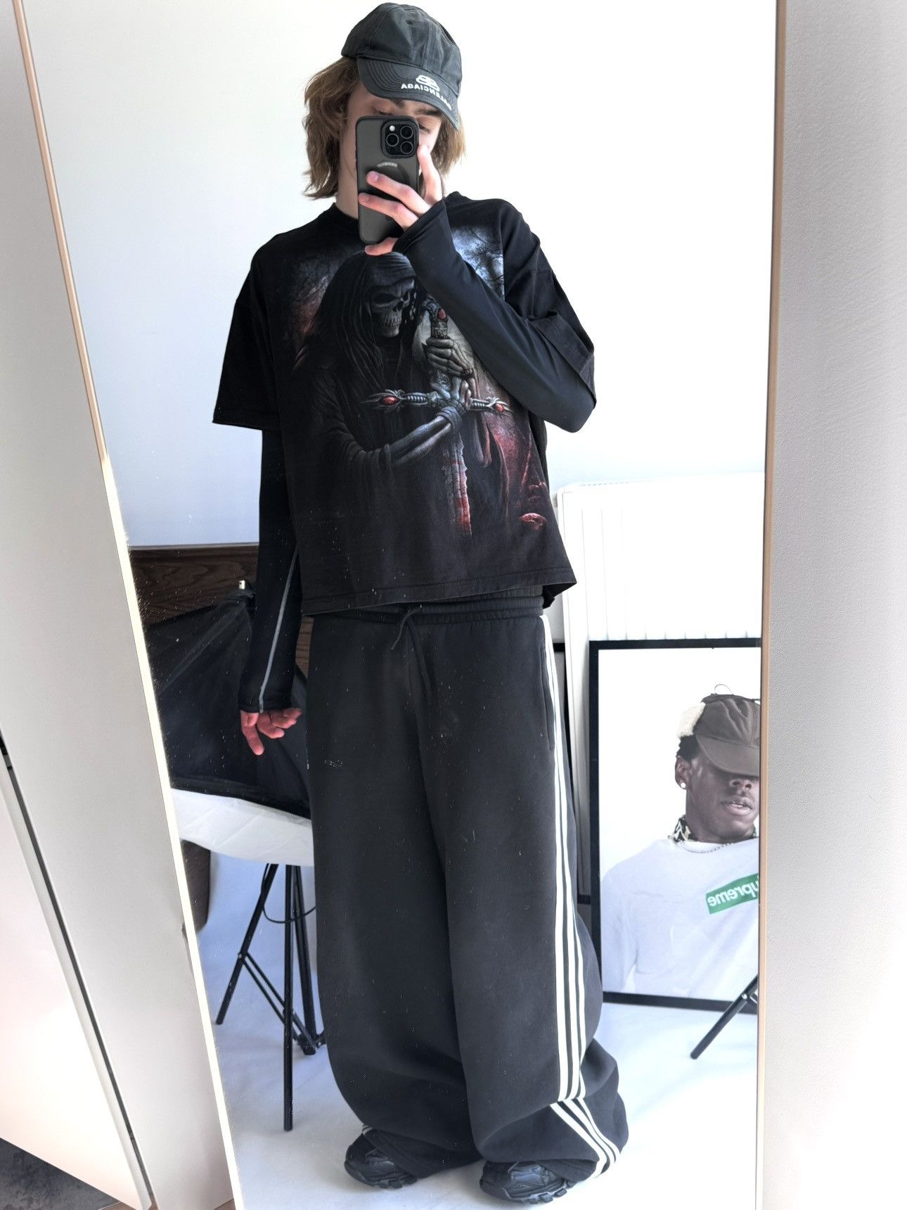 Balenciaga Balenciaga Cap Washed Black BB Used Large Hype Size ONE SIZE - 5 Thumbnail