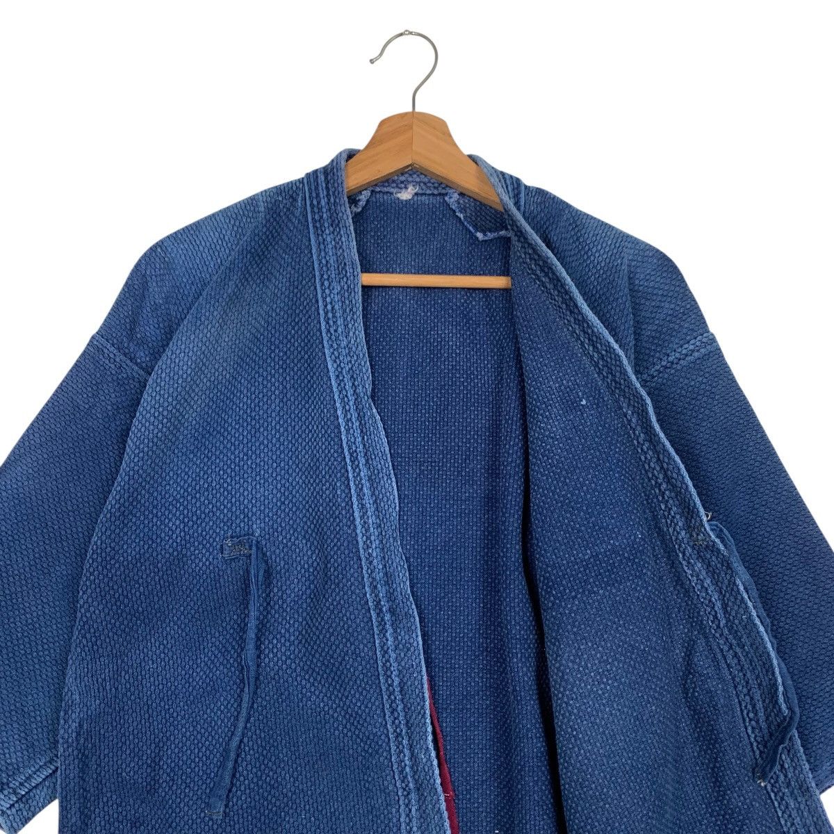 Vintage Indigo Sashiko Thick Weave Kimono Hanten Jacket #3566-C163 Size US M / EU 48-50 / 2 - 11 Thumbnail