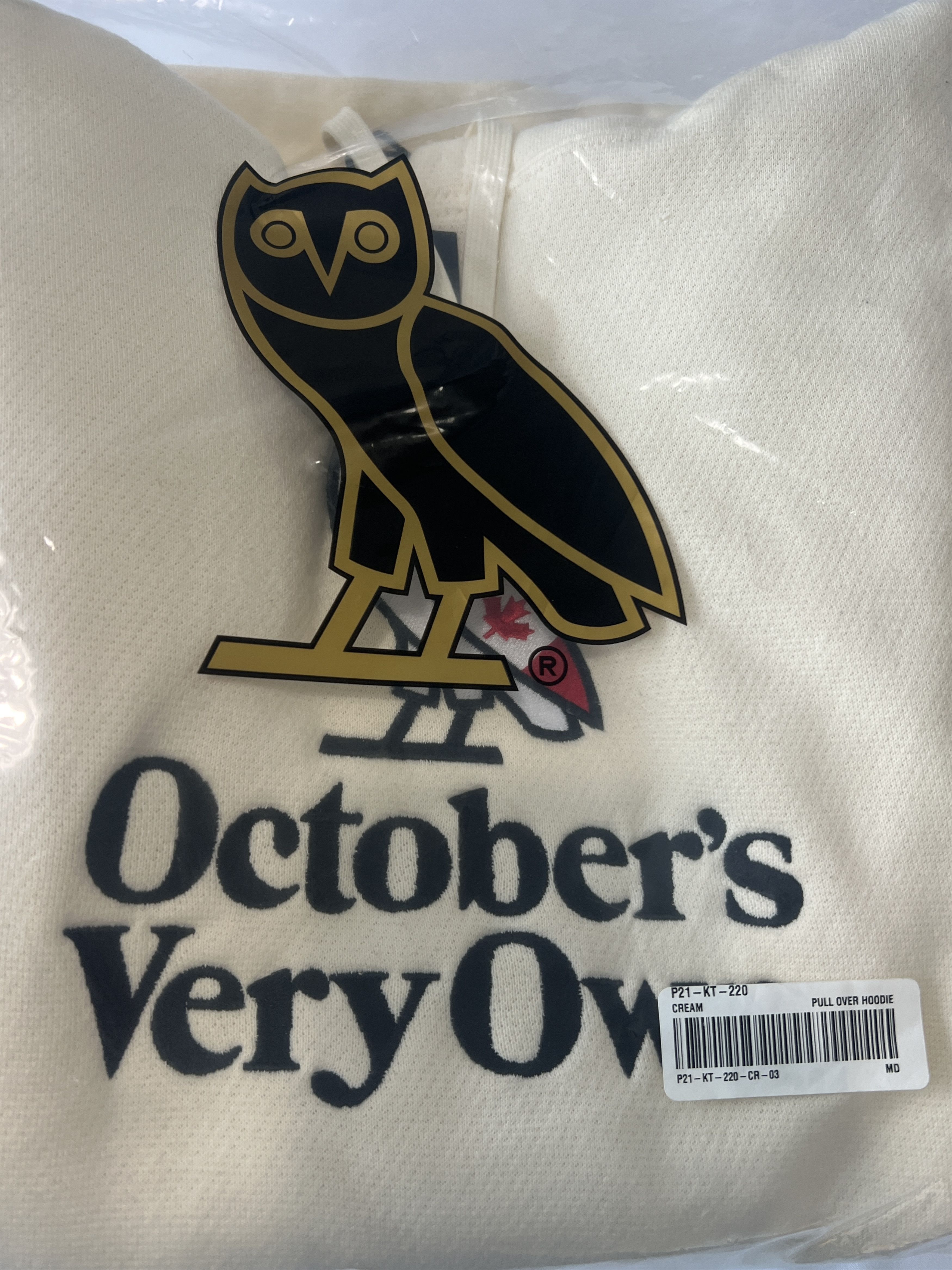 Drake OVO Heritage Classic Owl Hoodie Cream Size US M / EU 48-50 / 2 - 7 Thumbnail