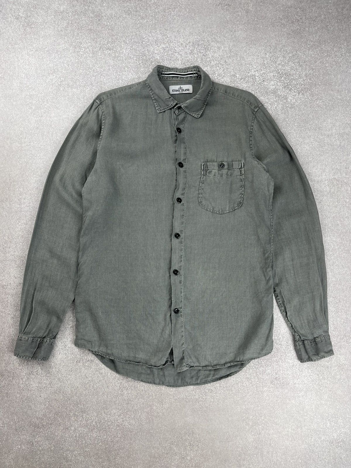 Stone Island Stone Island Long Sleeve Linen Shirt Size US M / EU 48-50 / 2 - 1 Thumbnail