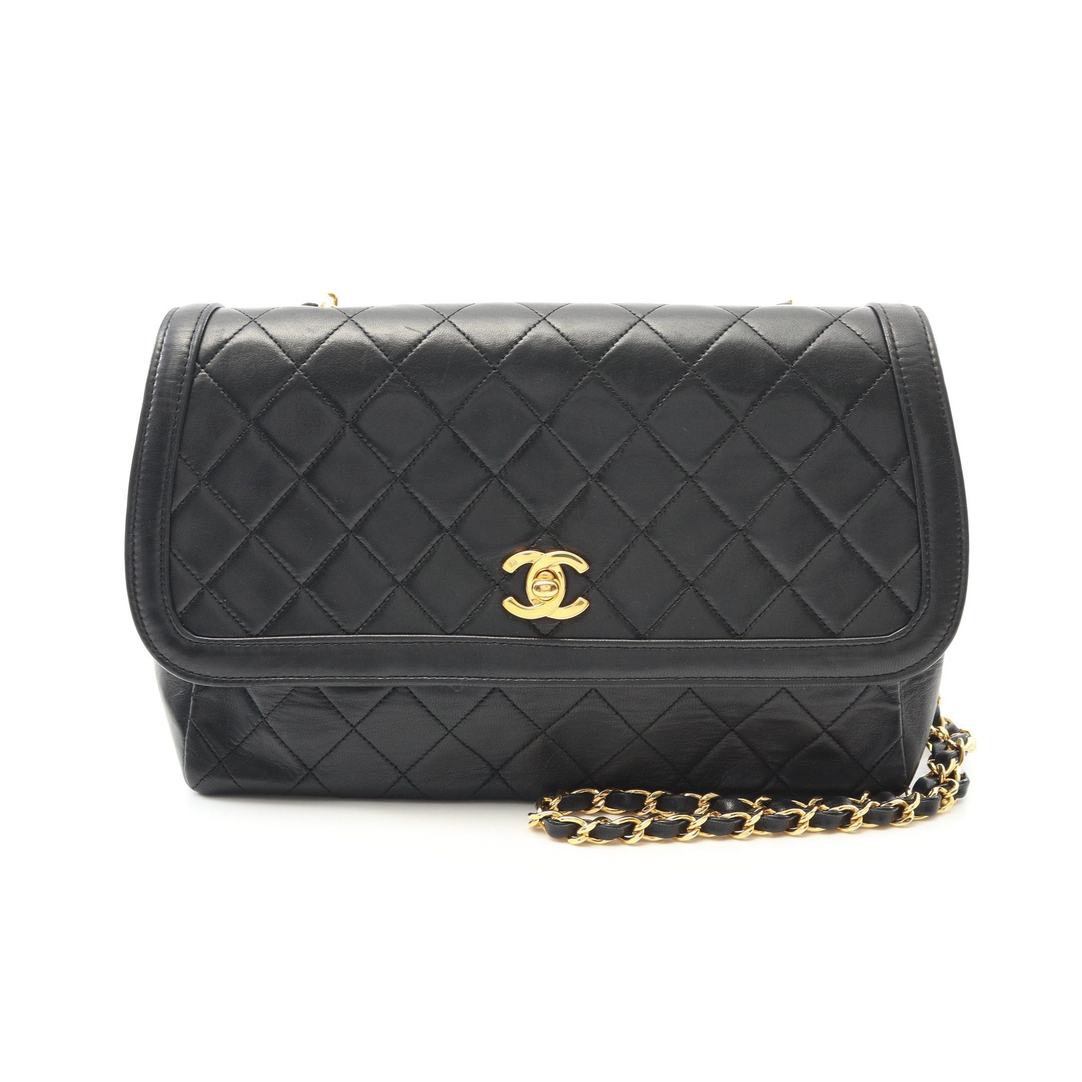 Chanel Chanel Matelasse Chain Shoulder Bag Lambskin Black Gold Hardware Size ONE SIZE - 1 Thumbnail