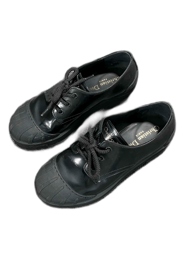 Dior Black Patent Leather Derby Shoes by Dior Size US 5 / IT 35 - 1 Thumbnail