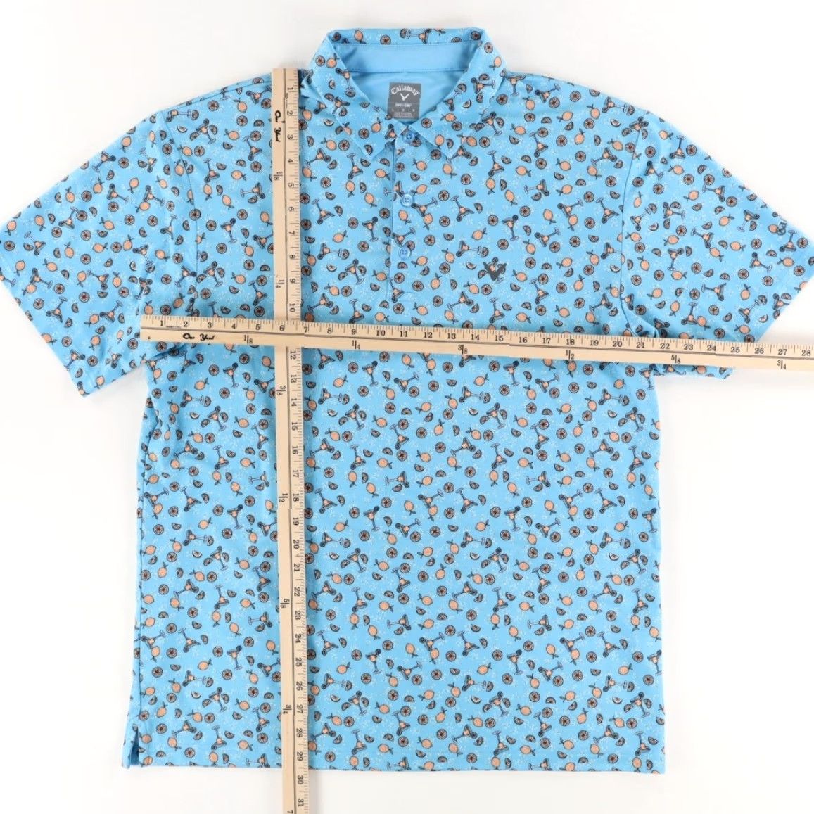 Callaway Callaway Opti-Dri Orange Slice Print Stretch Polo Shirt Blue Men's L Size US L / EU 52-54 / 3 - 3 Thumbnail