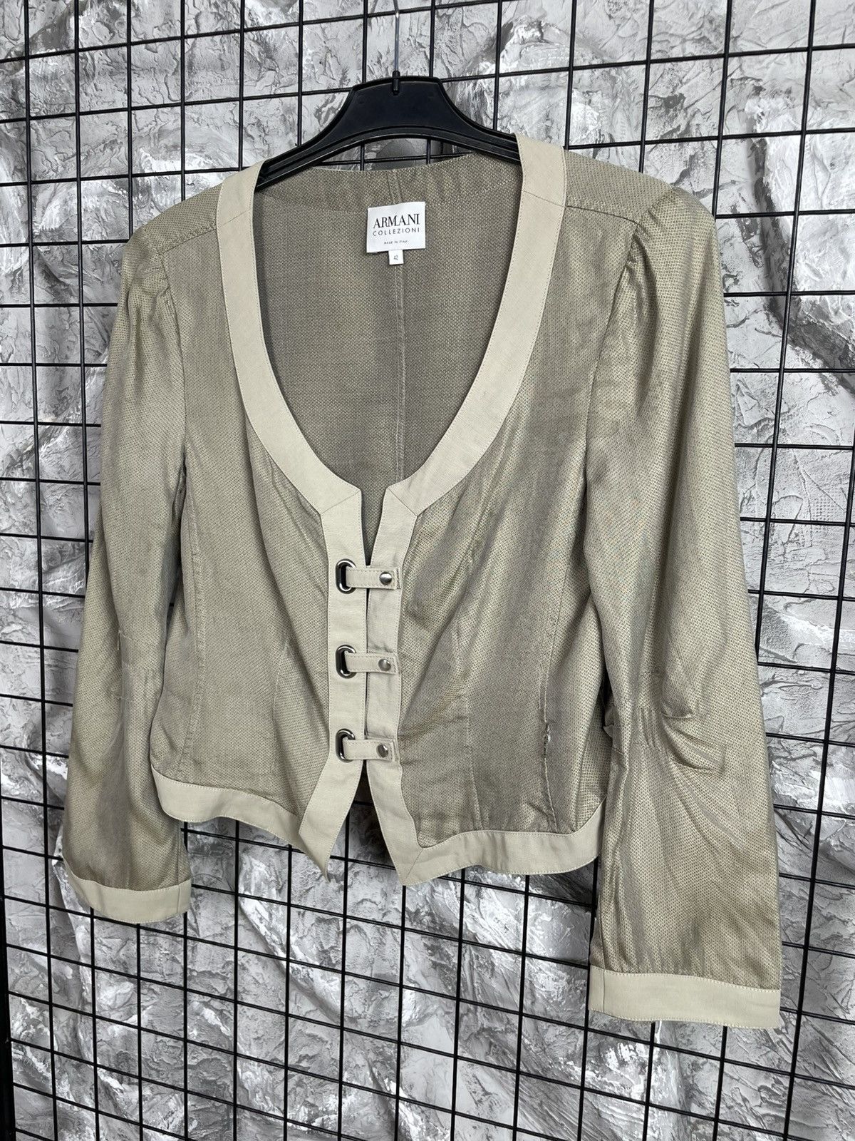 Armani Collezioni Armani Rare Y2K Silk Cropped Jacket Archive Japanese Style Size M / US 6-8 / IT 42-44 - 3 Thumbnail
