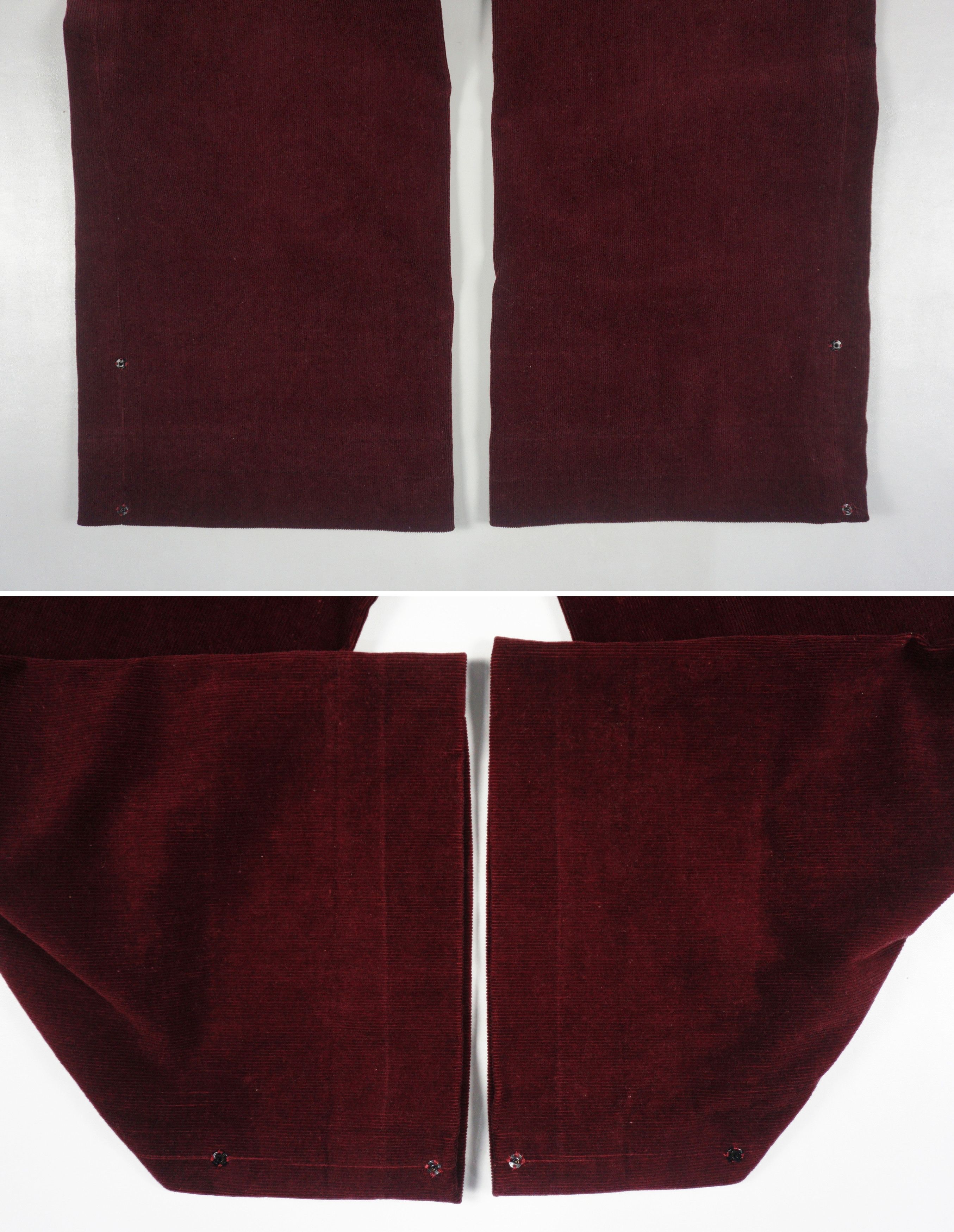 Yves Saint Laurent YSL Yves Saint Lauren Maroon High Waist Wide Corduroy Pants Size 27" / US 4 / IT 40 - 4 Thumbnail