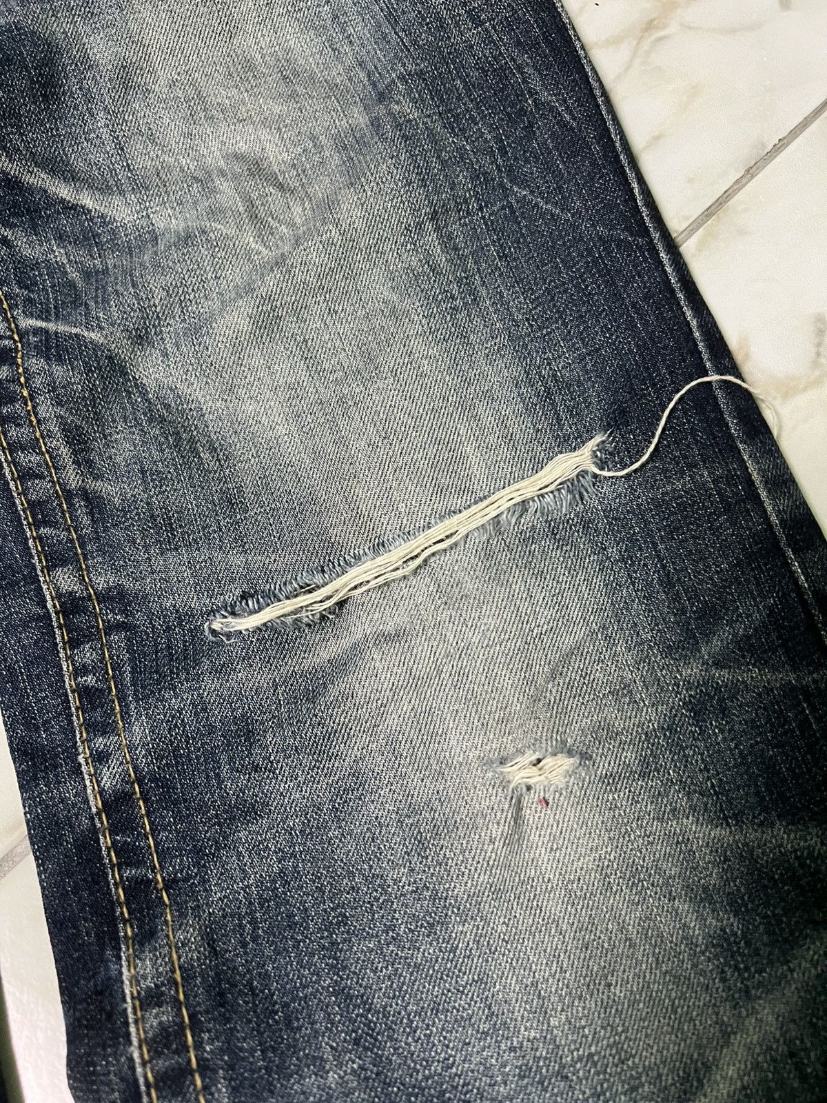 Beauty Beast × If Six Was Nine × Japanese Brand 💥Rare💥Lolita Concert Club Punk Washed Distress Jeans Size US 33 - 7 Thumbnail