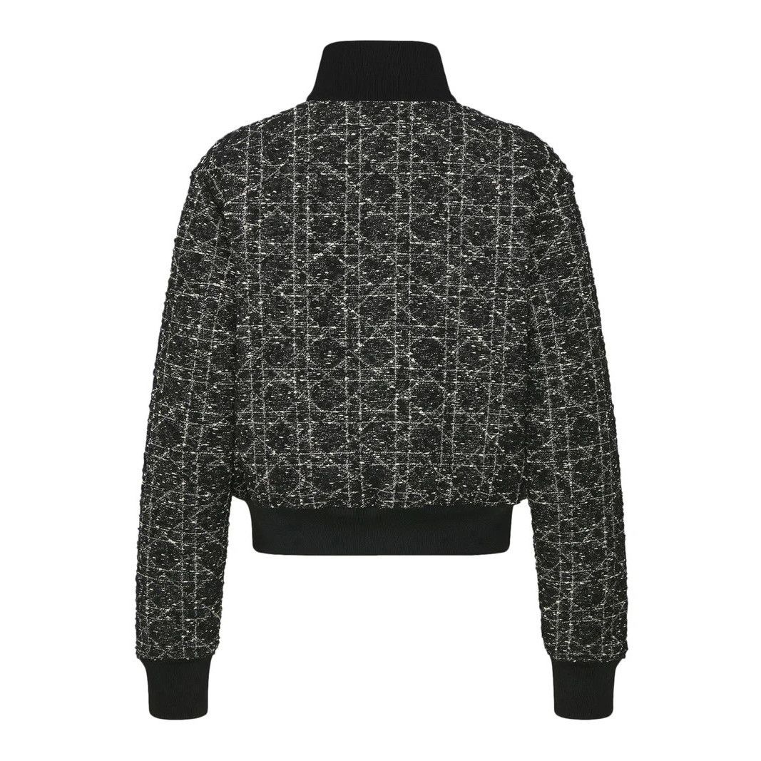 Dior DIOR $5400 Macrocannage Black/White Bomber Jacket New & Auth Size S / US 4 / IT 40 - 2 Thumbnail