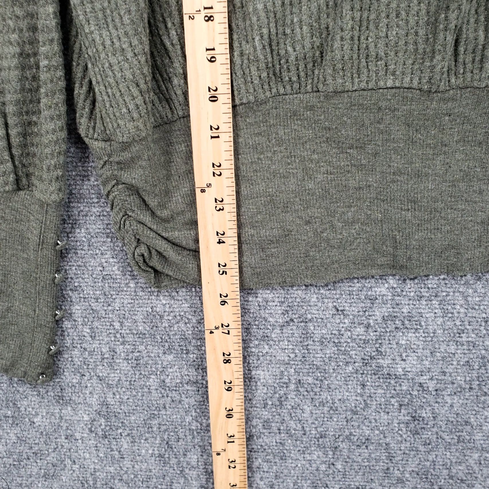 Vintage Democracy Sweater Womens Large Green Waffle Knit Oversized Stretch Pullover Size L / US 10 / IT 46 - 5 Thumbnail