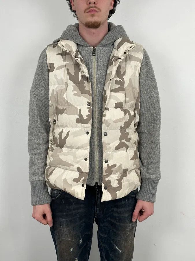 Moncler Moncler Grey Wool Camouflage Hybrid Puffer Jacket Size US L / EU 52-54 / 3 - 3 Thumbnail