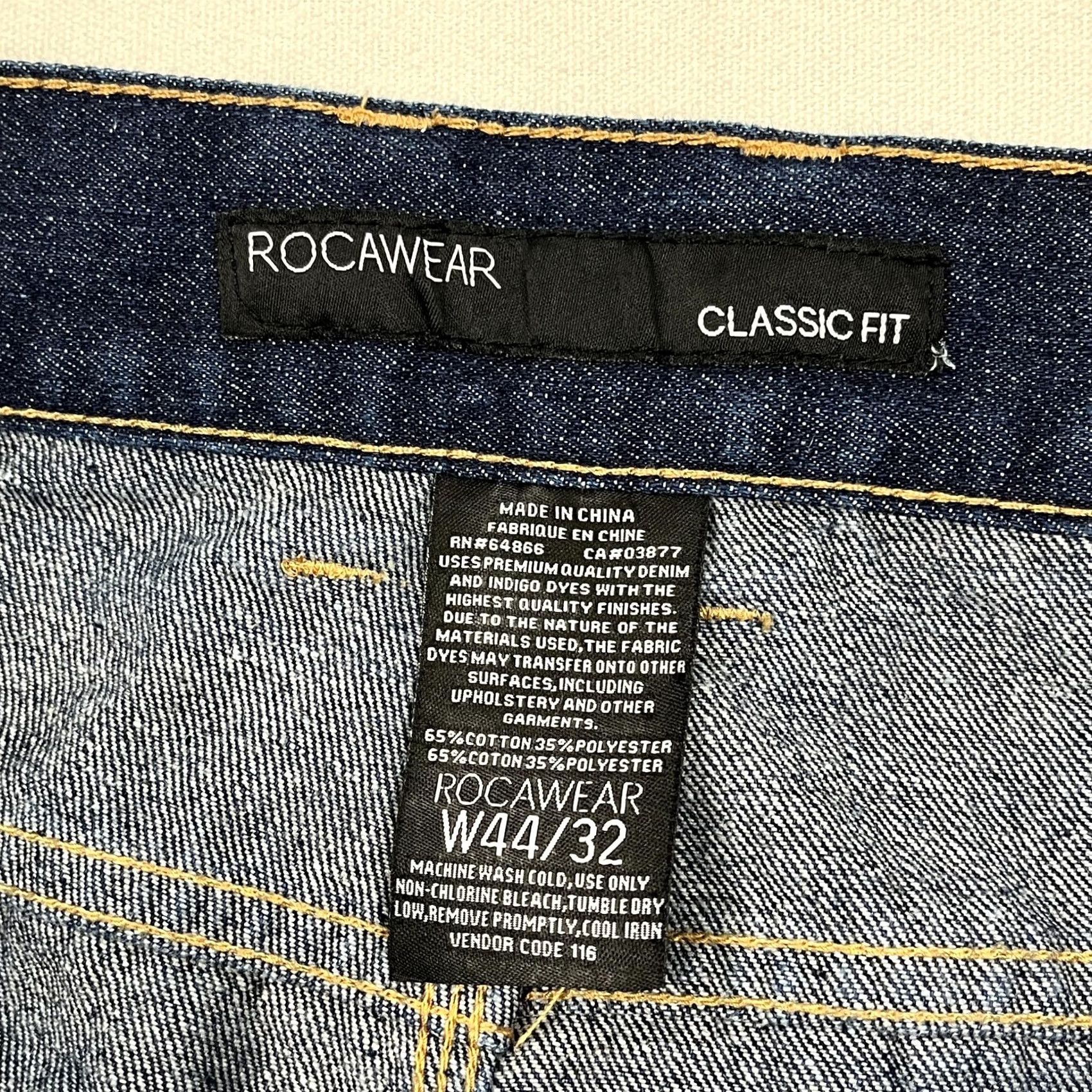 Rocawear Rocawear Jeans Mens 42 x 29 Blue Dark Wash Denim Skater Hip Hop Embroidered Y2K Rock Retro Grunge Style Jeans Mens Size US 42 / EU 58 - 3 Thumbnail