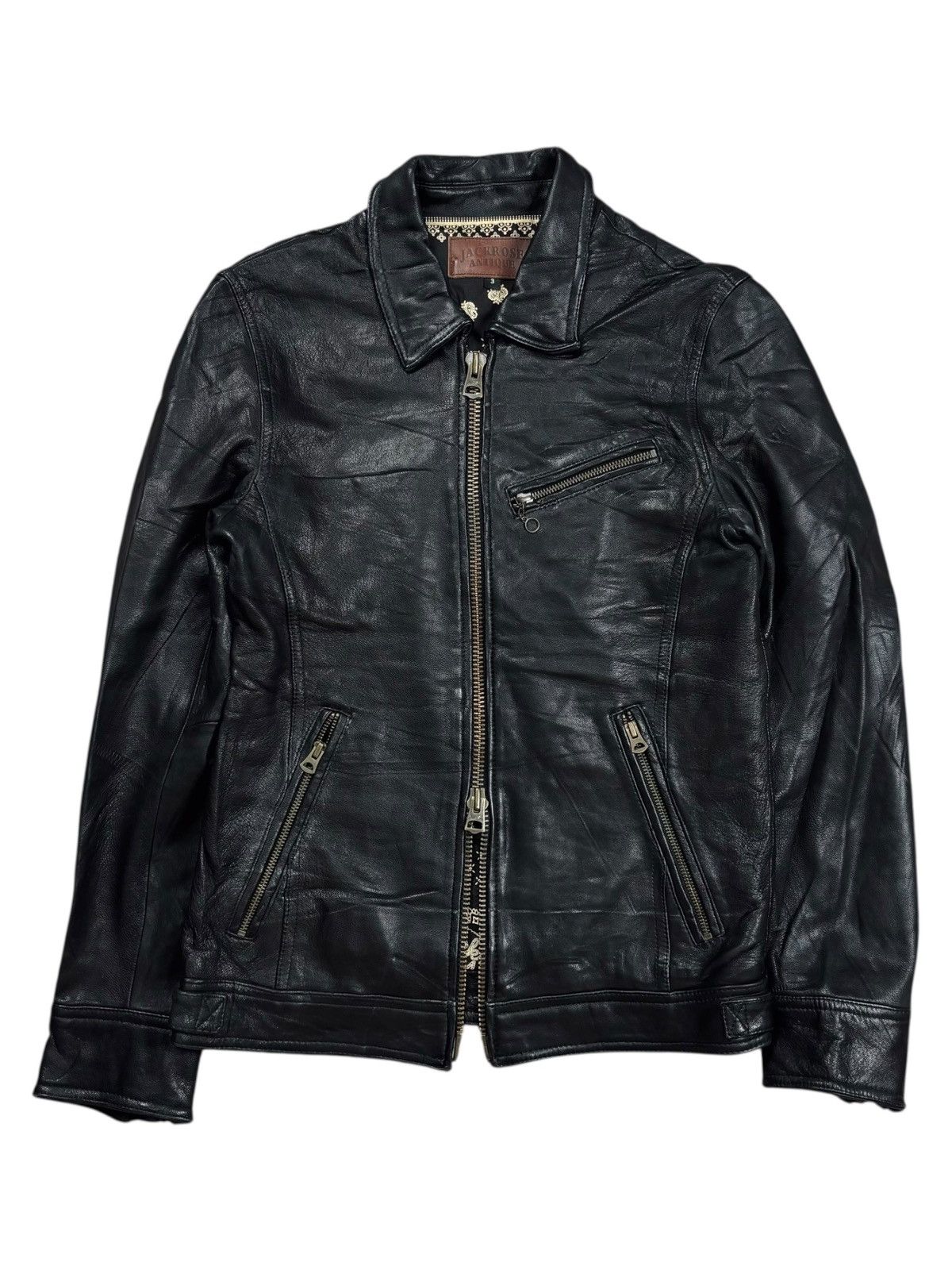 JACKROSE 2000s Jackrose - Paisley Liner Rider Leather Jacket Size US M / EU 48-50 / 2 - 2 Thumbnail