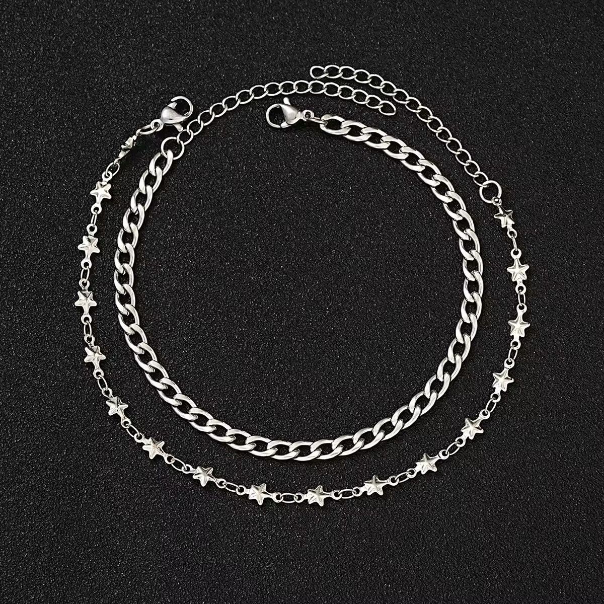 Jewelry × Vintage Double Chain Star Bracelets Minimalist Size ONE SIZE - 1 Thumbnail